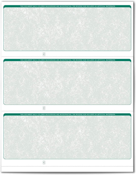 VersaCheck ValueChex - 1500 Blank Business Standard Checks - Green Classic - 500 Sheets Form #3000