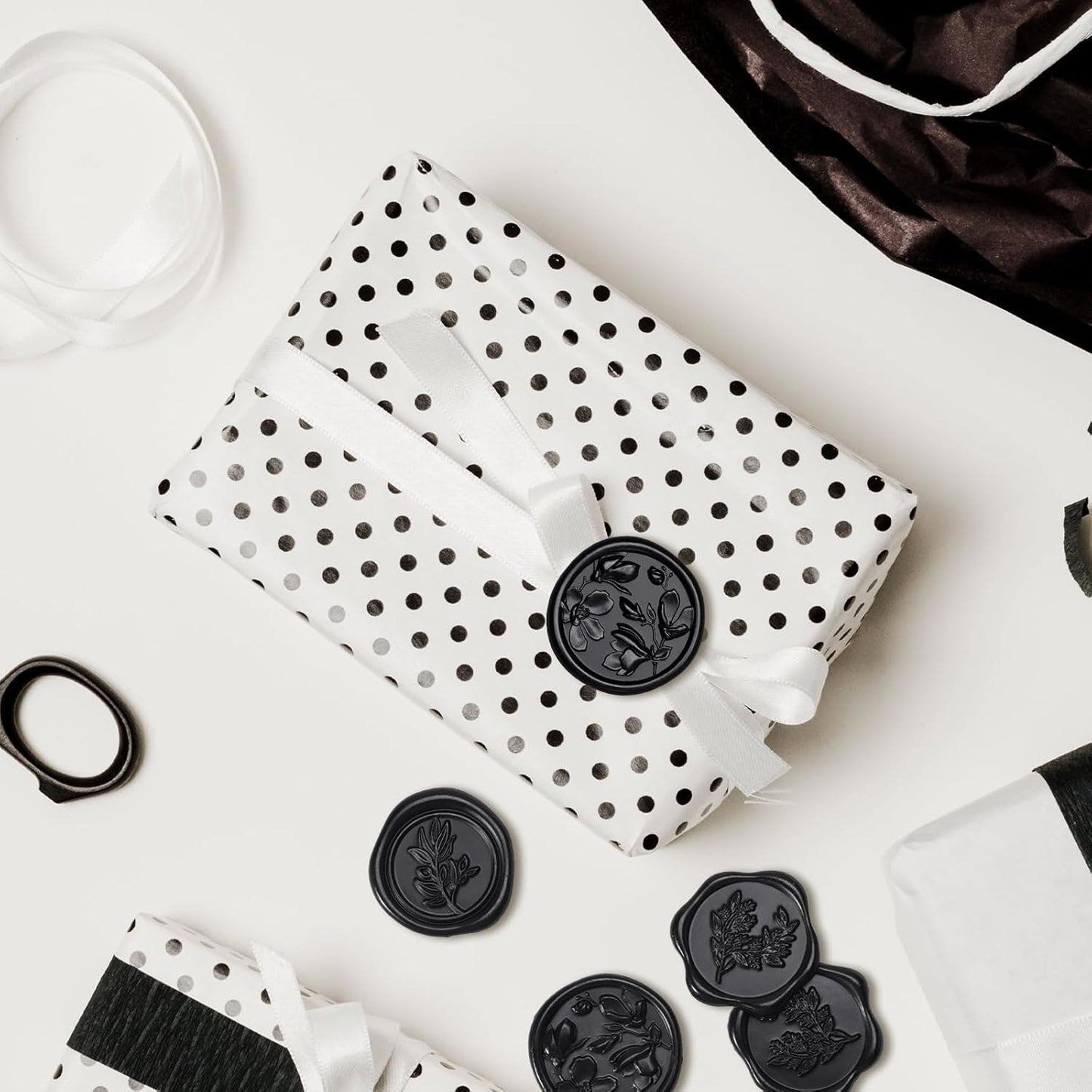 UNIQOOO Wax Seal Stickers - (3 Designs in 1 Pack) Wedding Invitation Envelope Seal Stickers, 60 Pcs Self-Adhesive Stickers, Perfect for Invitation, Christmas, Gift Wrapping