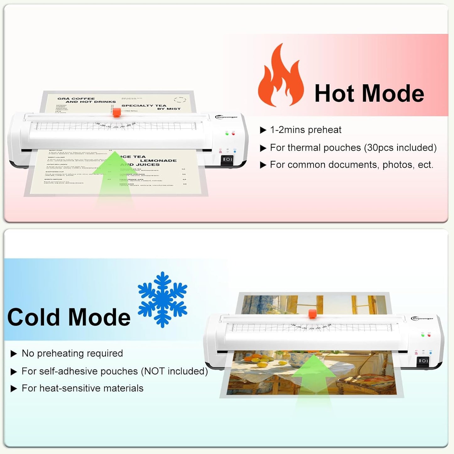 Laminator Machine, A3 Laminator Machine with 30 Laminating Sheets, 13 Inch Laminating Machine with Built-in Paper Cutter & Corner Rounder, Thermal and Cold 11X17 for Home School Office