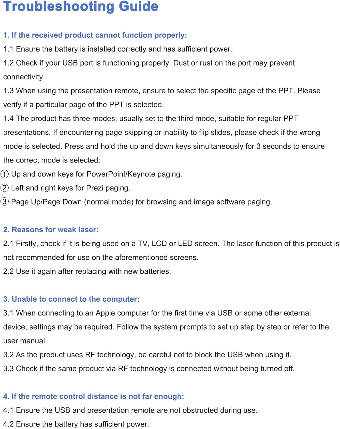 Wireless Presenter, Hyperlink Volume Control Presentation Clicker RF 2.4GHz USB PowerPoint Clicker Presentation Remote Control Pointer Slide Advancer (Black)