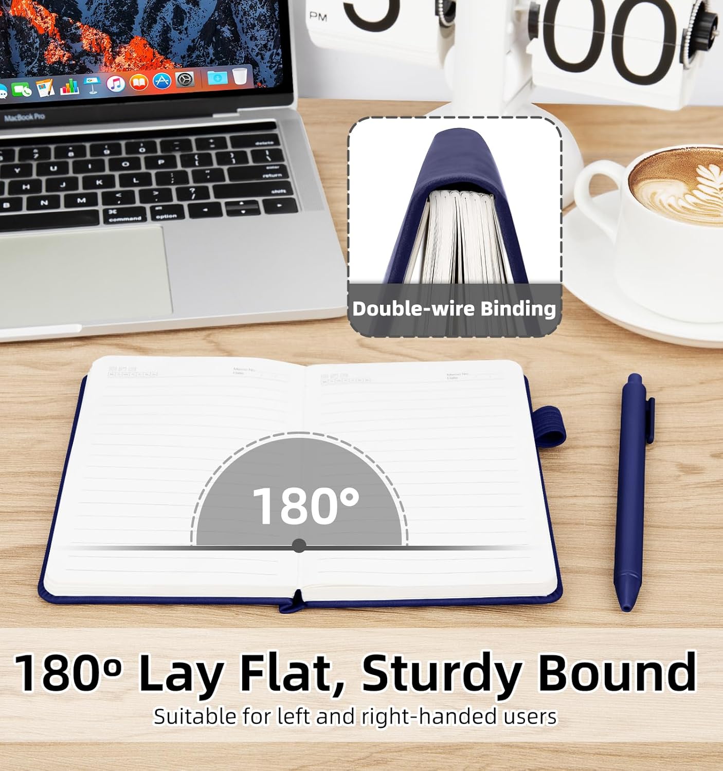 3 Pack Pocket Journaling Notebooks, A6 Small Notebook For Note Taking Journaling Notebooks Journals For Writing Mini Note Pads With Pen Holder 120 Pages 100 GSM Thick Paper-3 Deep Blue