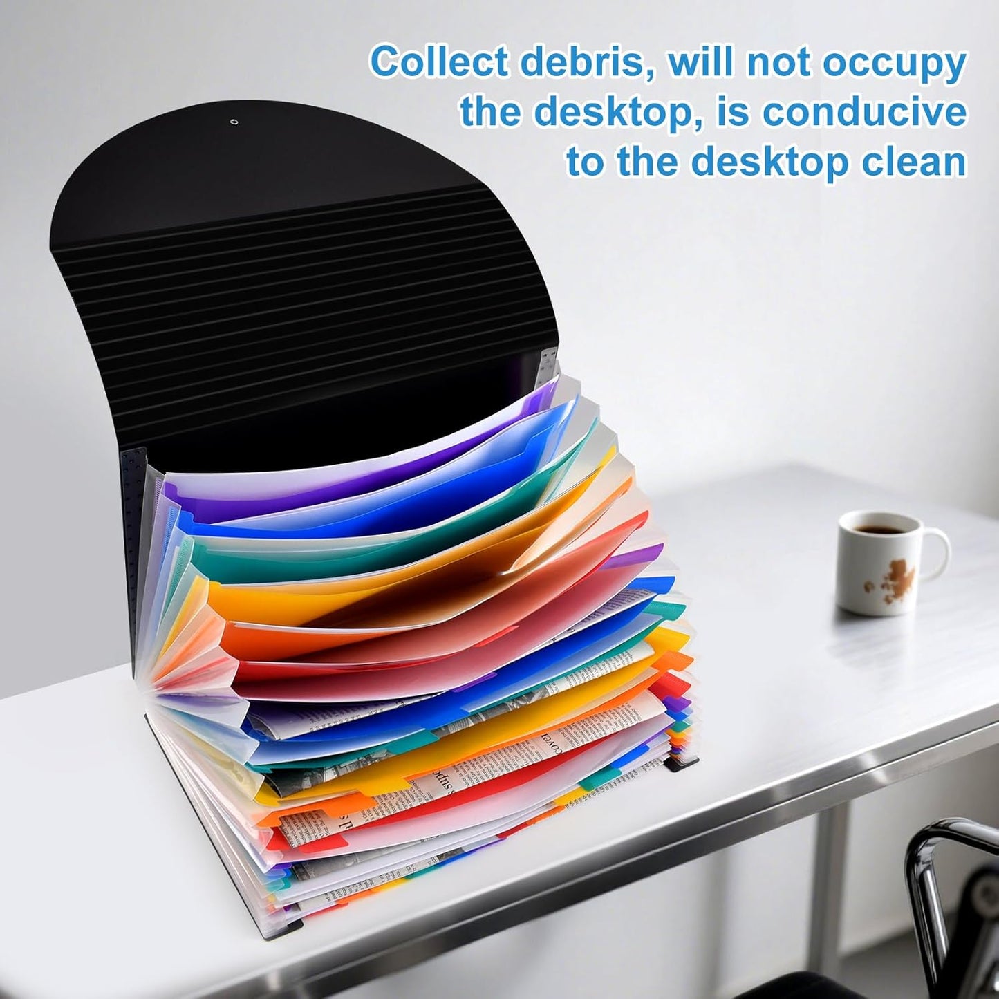 Accordion File Organizer, Expanding File Folders, 25 Pockets Bill Receipt Organizer with Colorful Tabs, Desktop Folders Letter A4 Paper Document Storage for Home Office