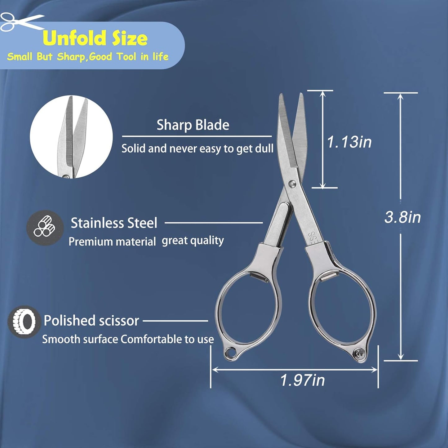 firiKer Home Office Travel Folding Scissors, Stainless Steel Telescopic Cutter, Christmas Stocking Stuffers for Men & Women, Christmas Gifts Stocking Stuffer Ideas, Trip Scissors for Xmas gift