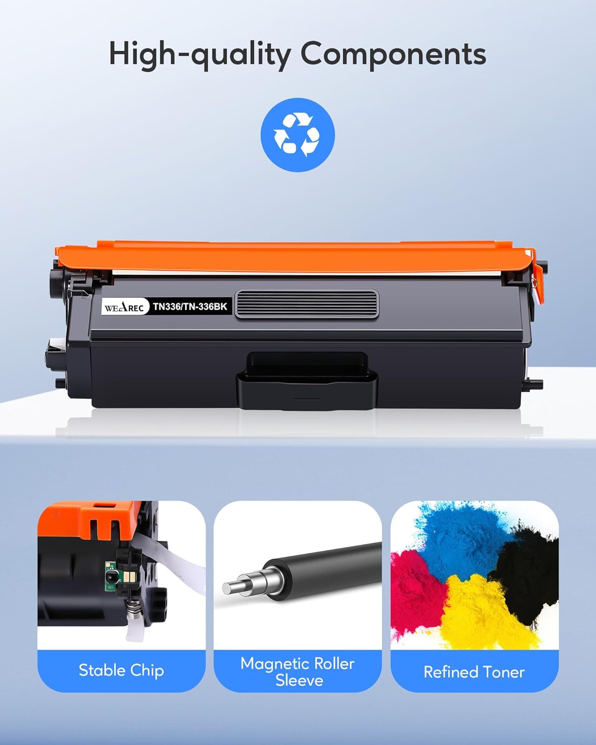 TN336 Toner Cartridge High Yield Compatible Replacement for Brother TN-336 TN331 for Use with Brother HL-L8350CDW HL-4150CDN MFC-L8850CDW Printer (1BK,1C,1M,1Y, 4 Pack)