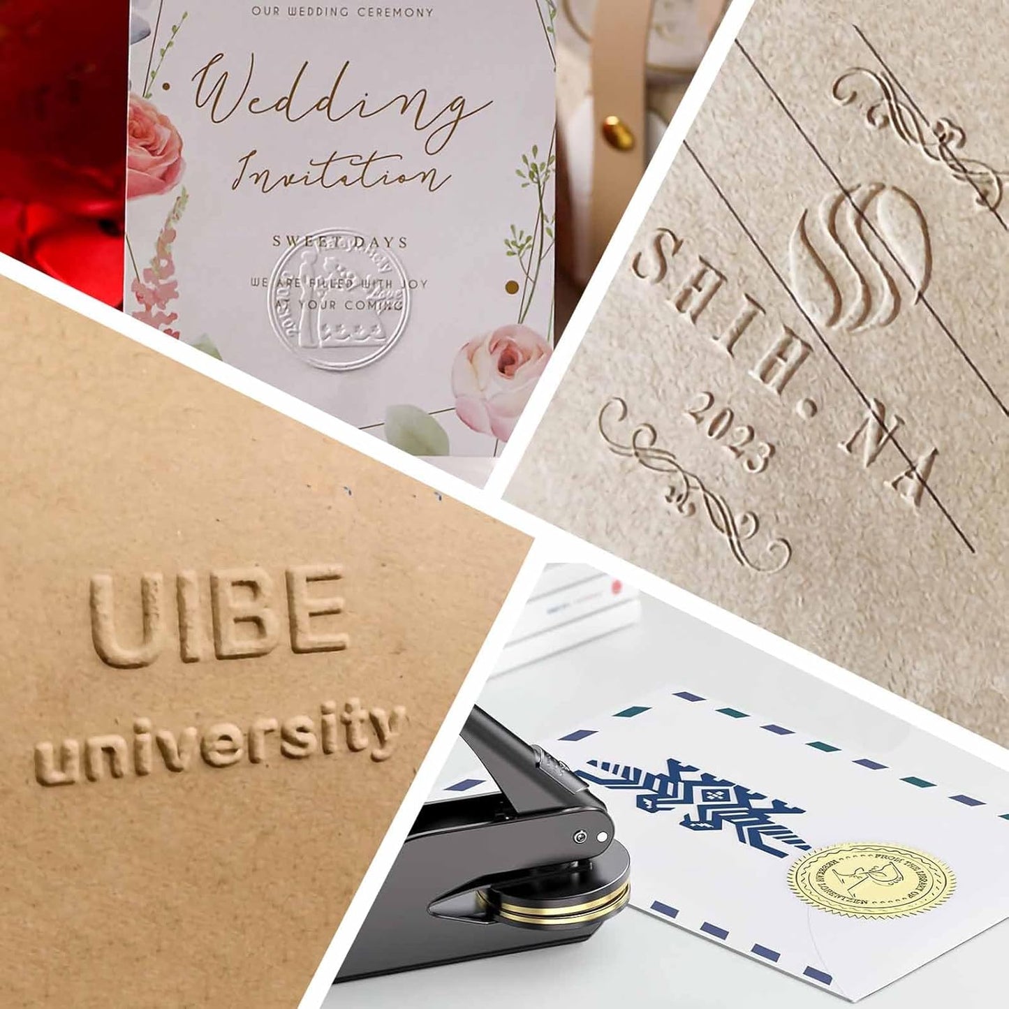 Embosser Stamp Custom Logo - Custom Book Embosser Personalized for Cards, Paper, Napkins, Perfect for Official Seal and Notary, Personal Library and Wedding - Logo 1