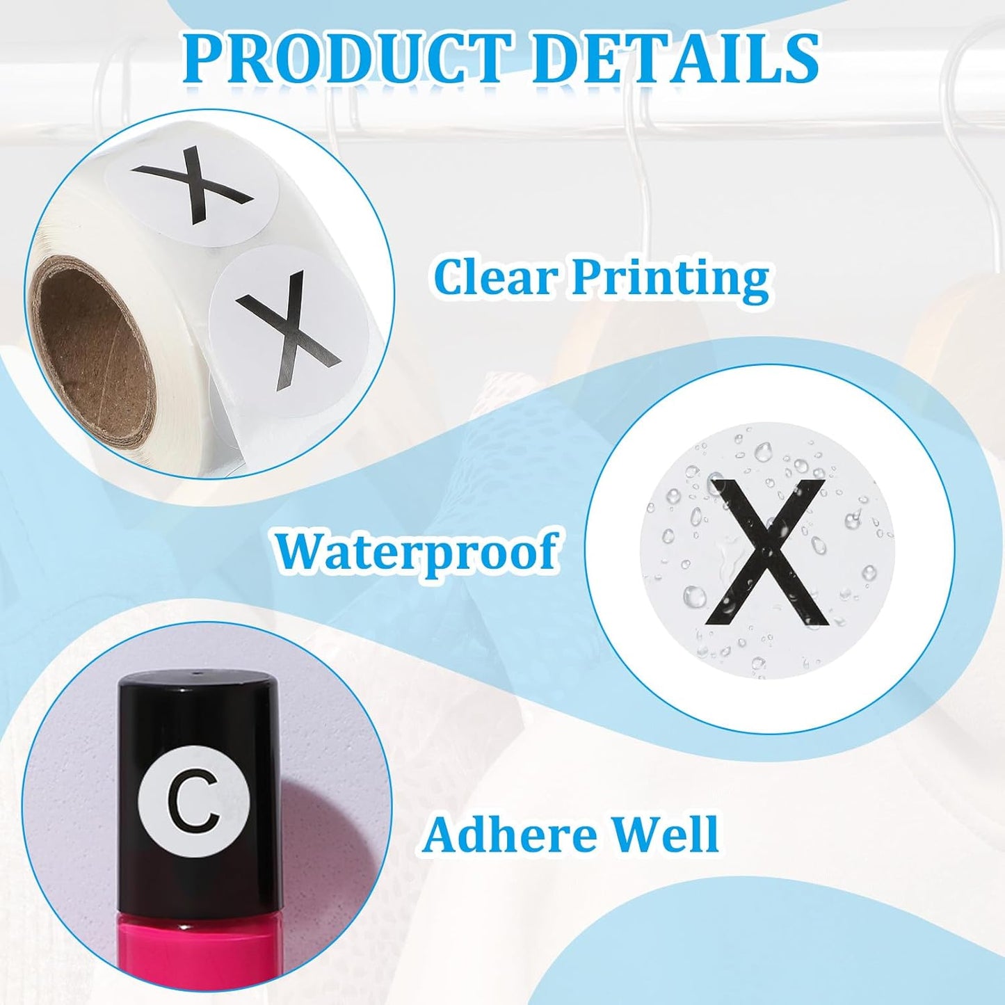 PATIKIL 1" Letter X Stickers, 4 Rolls Self-Adhesive Alphabet Round Circle Dots Labels for Organization Storage Inventory Boxes Scrapbook Craft 2000 Pcs Total