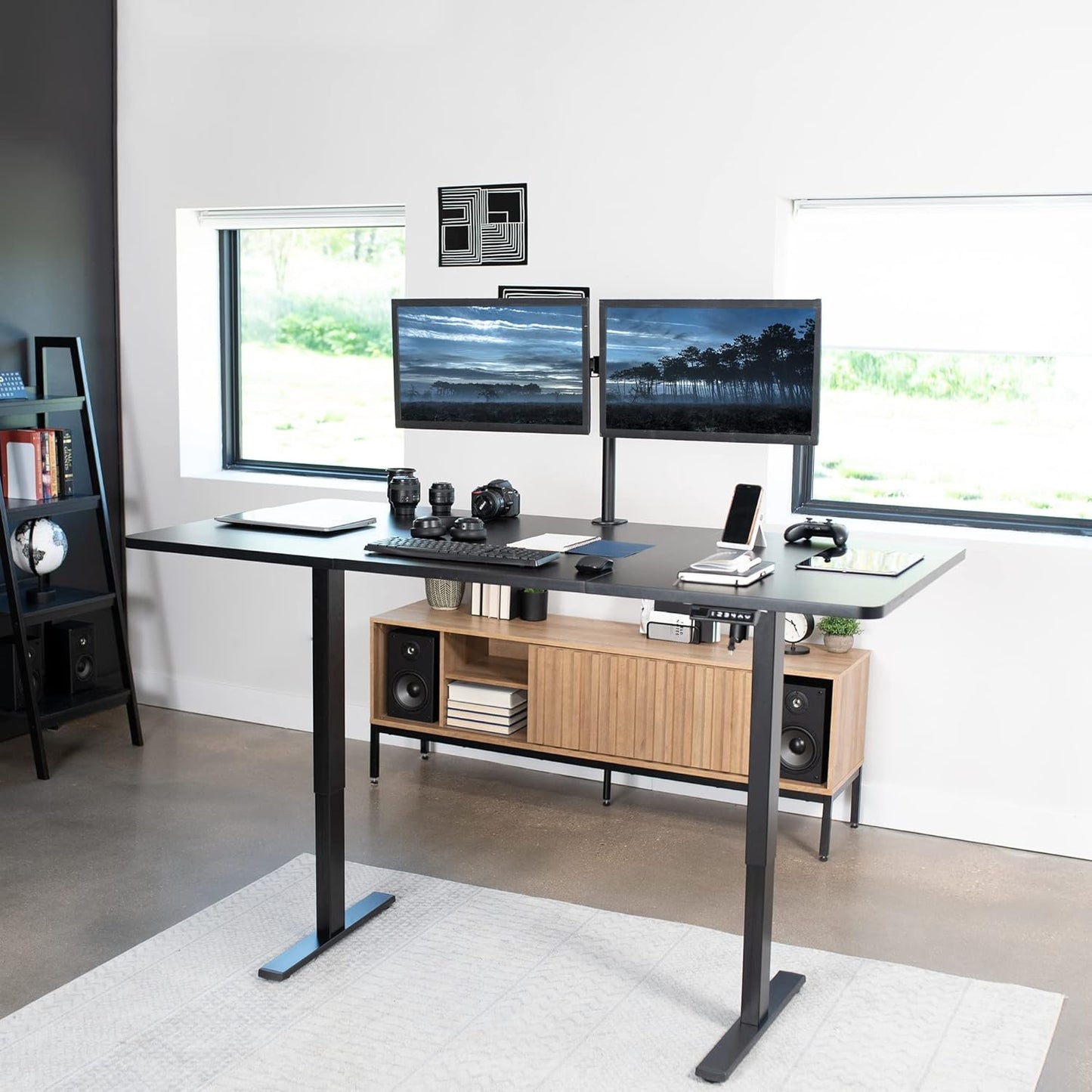 VIVO Electric 71 x 36 in Standing Desk, Memory Height Adjustment, 1B Series, Black Top Black Frame, DESK-KIT-1B7B-36