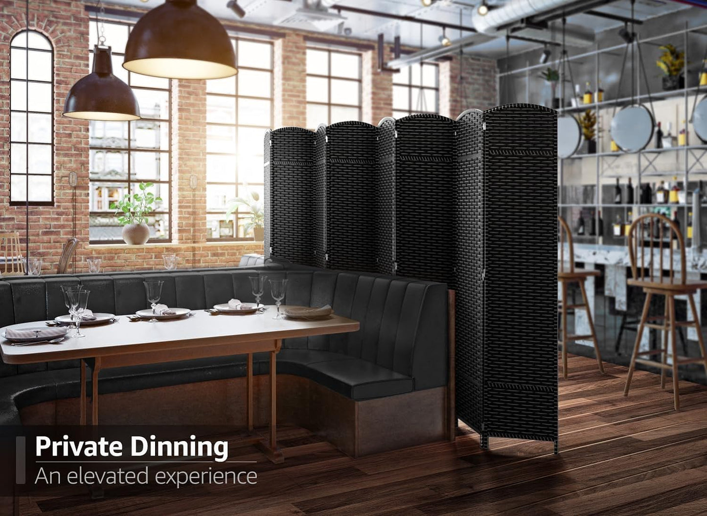 Sorbus 8 Panel Room Divider 6 ft. Tall - Privacy Screen, Extra Wide Double Hinged Panels, Mesh Hand-Woven Design, Partition Room Dividers and Folding Privacy Screens, Wall Divider for Room Separation