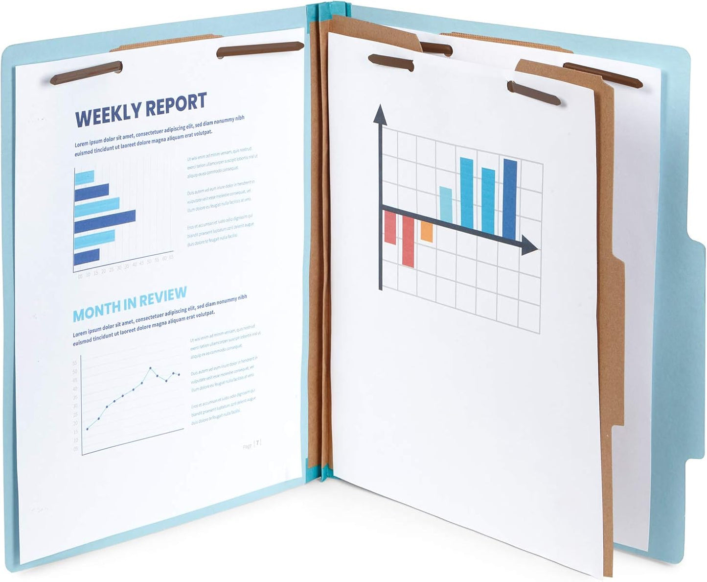 10 Blue Classification Folders - 1 Divider - 2 Inch Tyvek Expansions - Durable 2 Prongs, for Medical Files, Law Client Files, Pressboard Classification Folders 1 Dividers Letter Size, Blue, 10 Pack