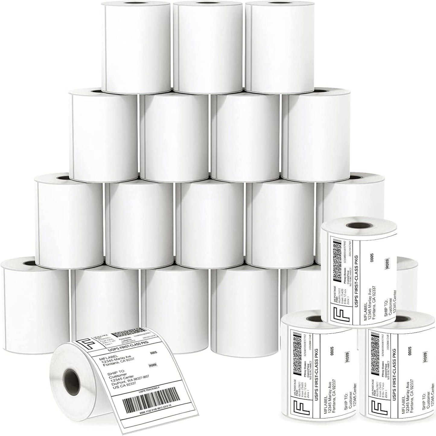 MFLABEL® 40 Rolls of 250 4x6 Direct Thermal Blank Shipping Labels for Zebra 2844 Zp-450 Zp-500 Zp-505