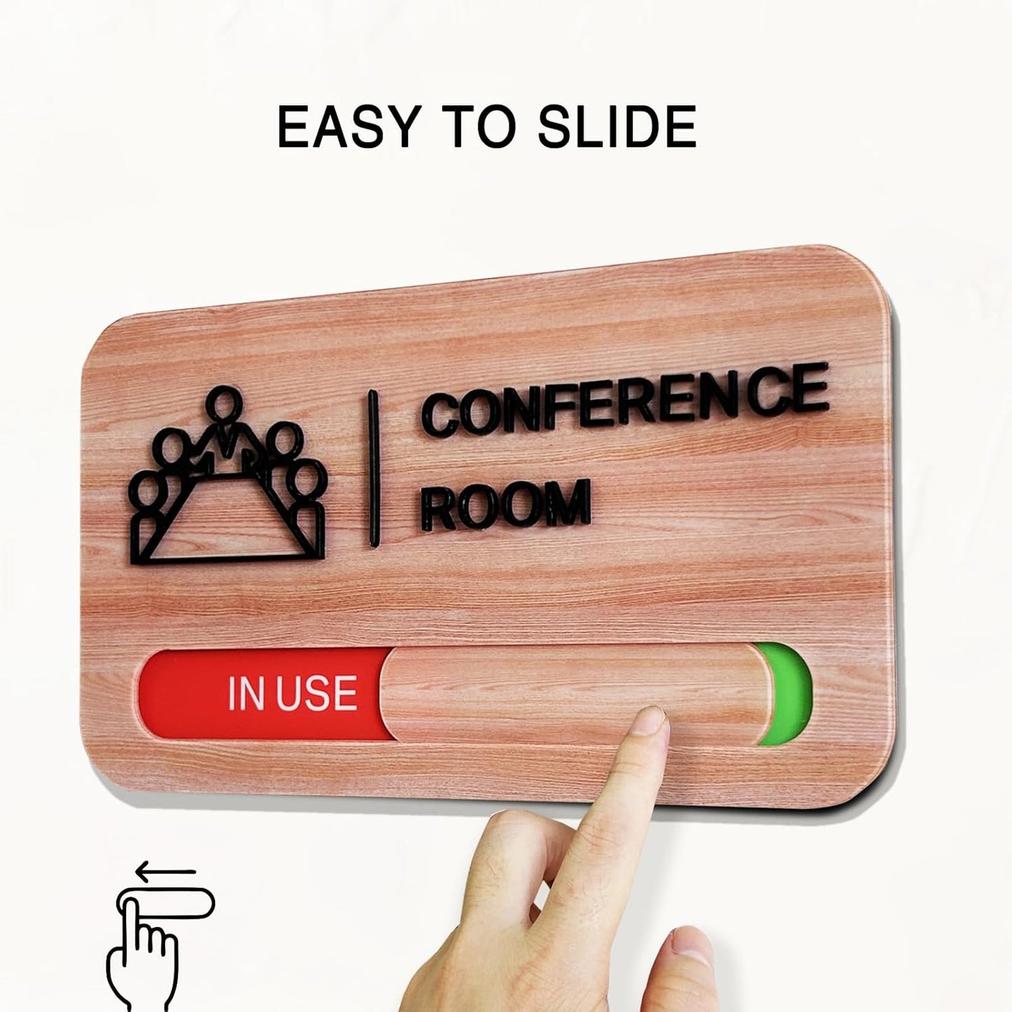 Conference Room Door Signs,Meeting In Progress Sign,Sturdy Acrylic,8.8 * 5.1 inch,Signs for Office, In use/Available Office Door Sign