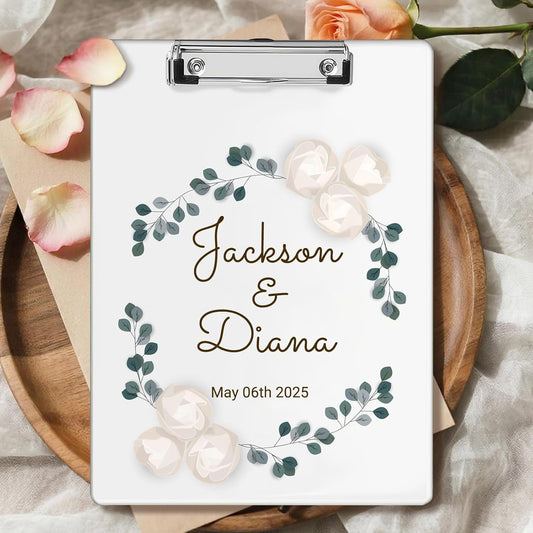 Custom Acrylic Wedding Clipboard with Name Photo Logo Personalized Clipboard for Kids Women Men Custom Back to School Gift for Teachers Nurses Classroom Office
