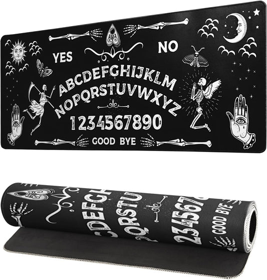 Mysterious Spirit Goth Gaming Mouse Pad 27.6x11.8 Inch Large Desk Mat Black Extended Pads Big Mousepad Non-Slip Rubber Base Keyboard Mat with Stitched Edges for Gaming Laptop Computer PC Desktop