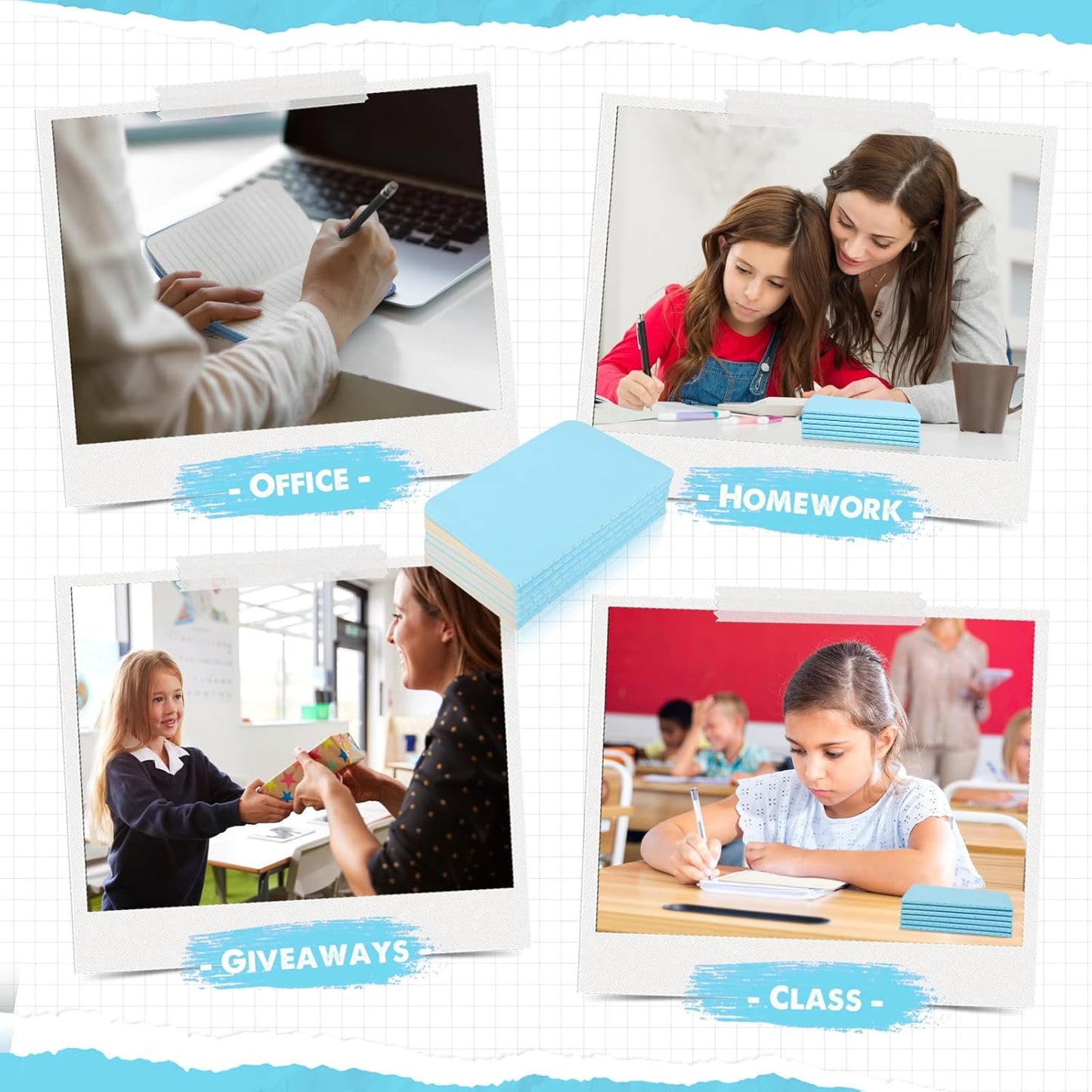 Harloon 100 Pcs Mini Notebooks Bulk Portable Small Pocket Notepad Blank Lined Wallet Memos Journal Employee Appreciation Gifts for Vet Tech Medical Assistant Coworker Staff, 4 x 2.5 Inches(Blue)