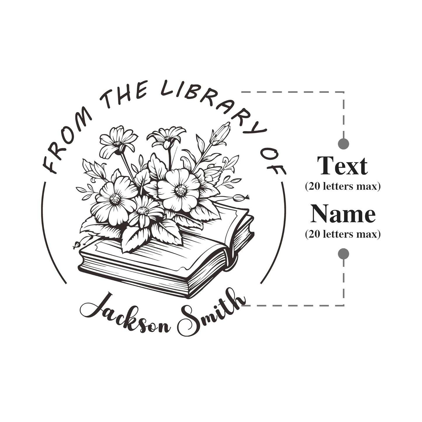 Book Embosser Custom Embosser Stamp with Your Name or Design Personalized Library Embosser Stamp Customized Books Business Cards Paper Documents Notebooks etc. (22)