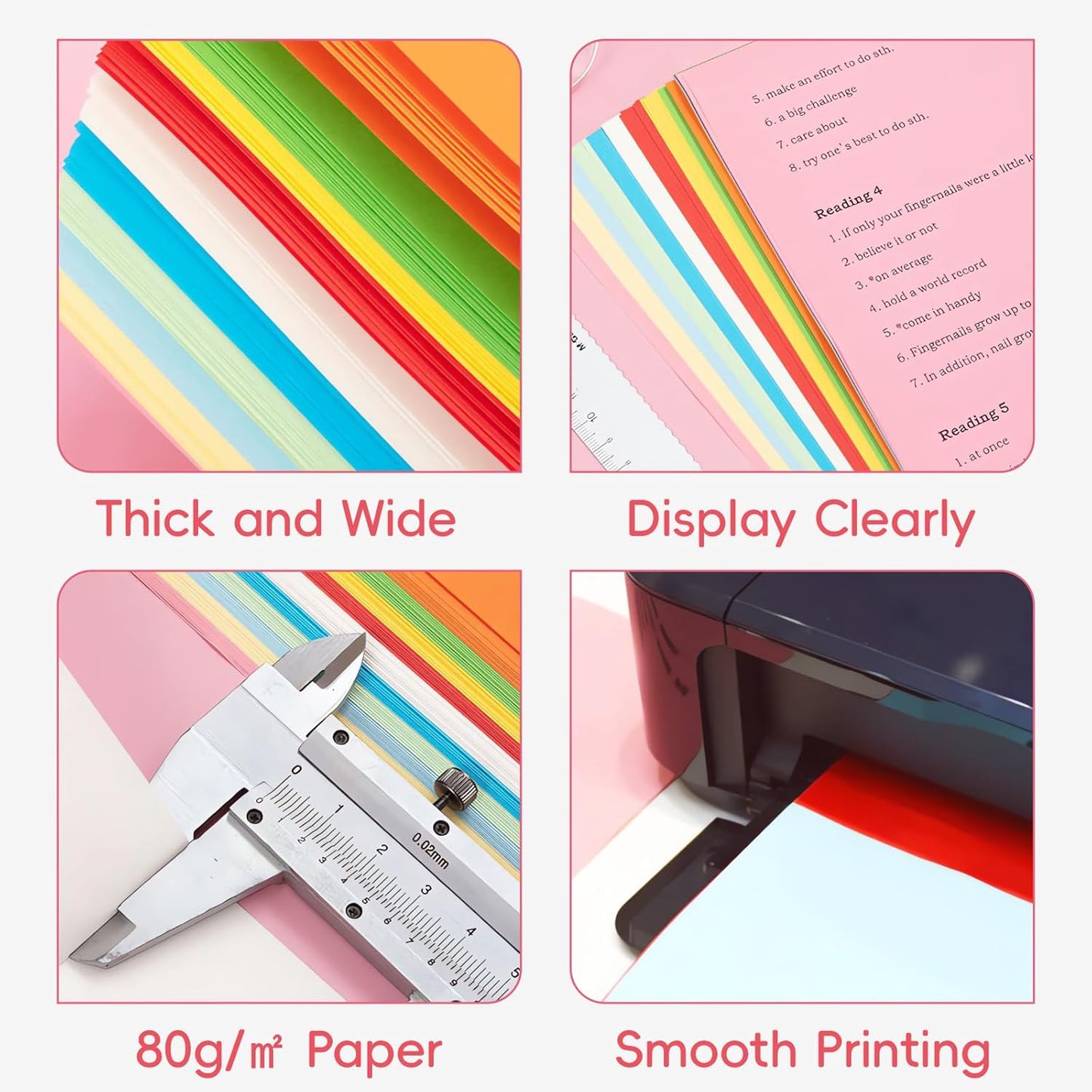 M&G 100 Sheets Colored Copy Printing Paper Assorted Colors, 8.3 X 11.7 in Construction Paper for Card Making Scrapbooking Kids School Office DIY Craft