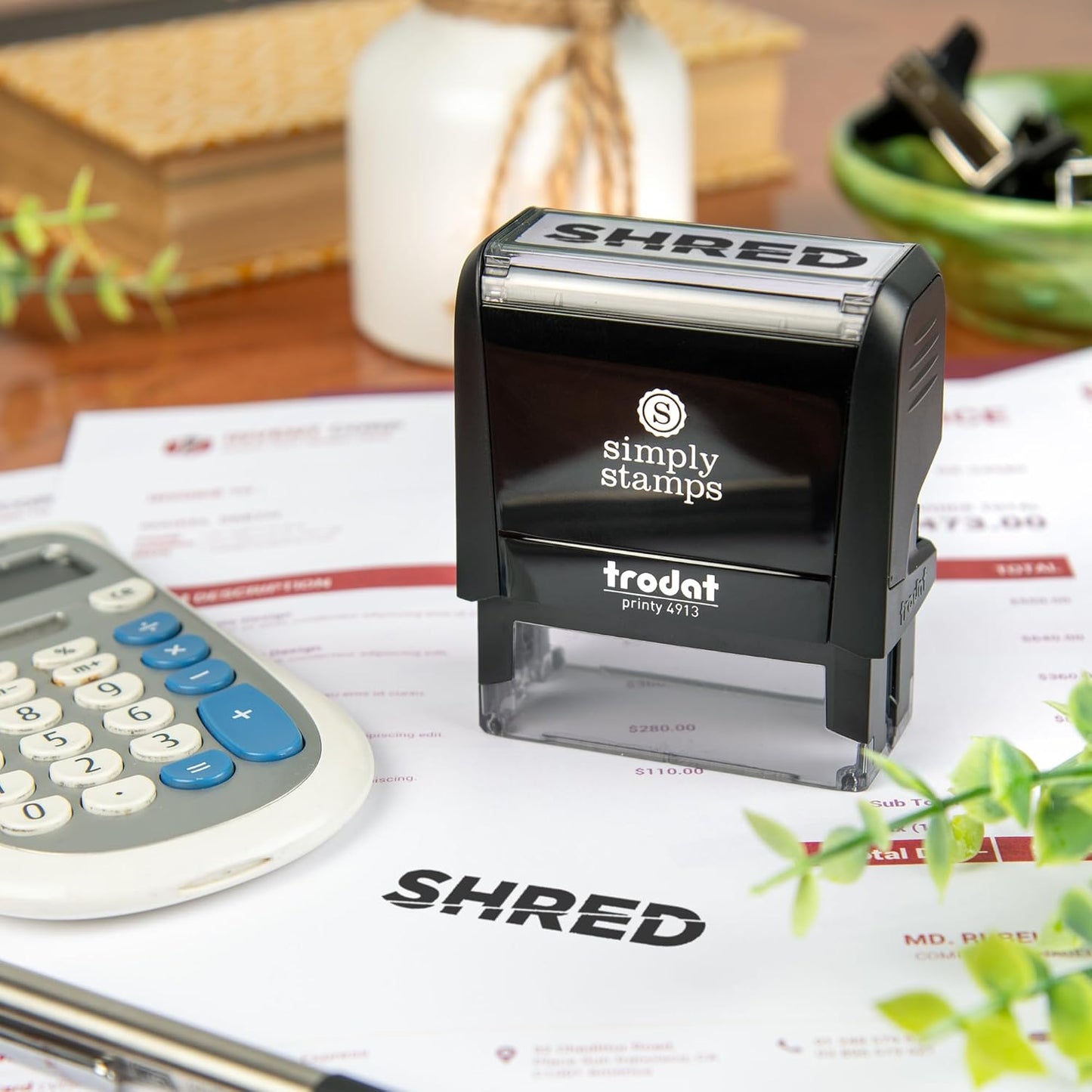 Shred Office Stamp | 4 Different Sizes | 20 Designs | Multiple Color Options | Perfect for Quick Validation of Office Documents (Shred, Large)