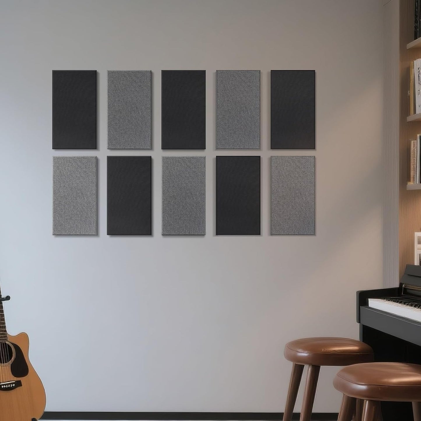 UMIACOUSTICS 4 PCS Fiberglass Acoustic Panels, 2“ Thick 23.6" x 11.8" Sound Absorbing Panels , Black