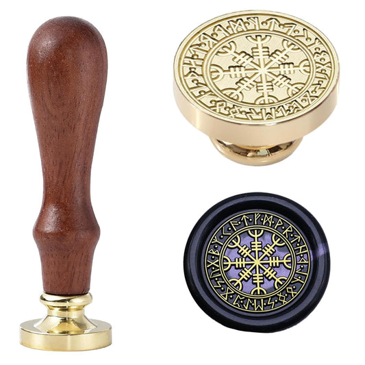 Helm of Awe Wax Seal - Vintage Norse Mythology Magic Sealing Wax Stamp, Wiccan Ceremony Protector Stamp for Envelopes Letters Handicraft DIY and Creative Gifts