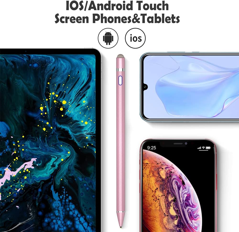Active Stylus Pen for Touch Screens,Dual Pen Tips for iOS & Android Drawing & Writing,High Precise Digital Pencil for Apple iPhone 16/15/14/13/12/11/X/8,iPad Air/Pro/Mini,Phone/Tablet/Sam-sung/Kin-dle