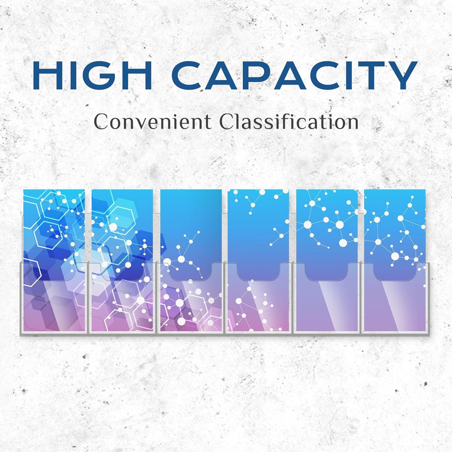 Sherr 2 Pcs Acrylic Brochure Holder Wall Mount, 4 x 9 Inches Clear Hanging Flyer Display Holder Plastic Pamphlet Stand with Nails for Magazine, Booklet, Card, Bookmark Display, 26.7 x 7.8 Inch