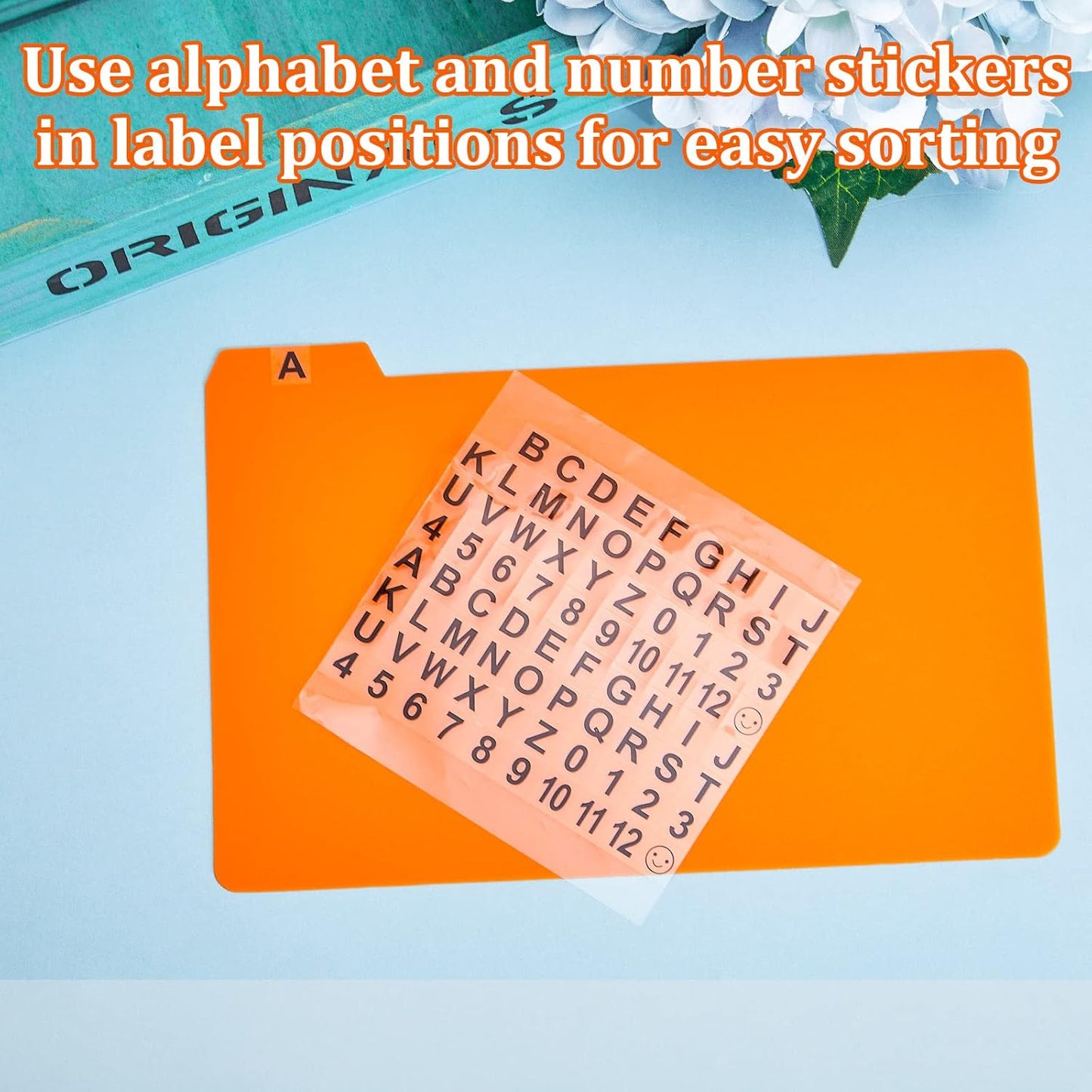 Lewtemi 50 Pcs Index Card Dividers 5 x 8 Inch Index Card Dividers with Tabs Guides with 2 Pcs Alphabet Number Stickers for Office Recipe Business Classroom (Assorted Color)