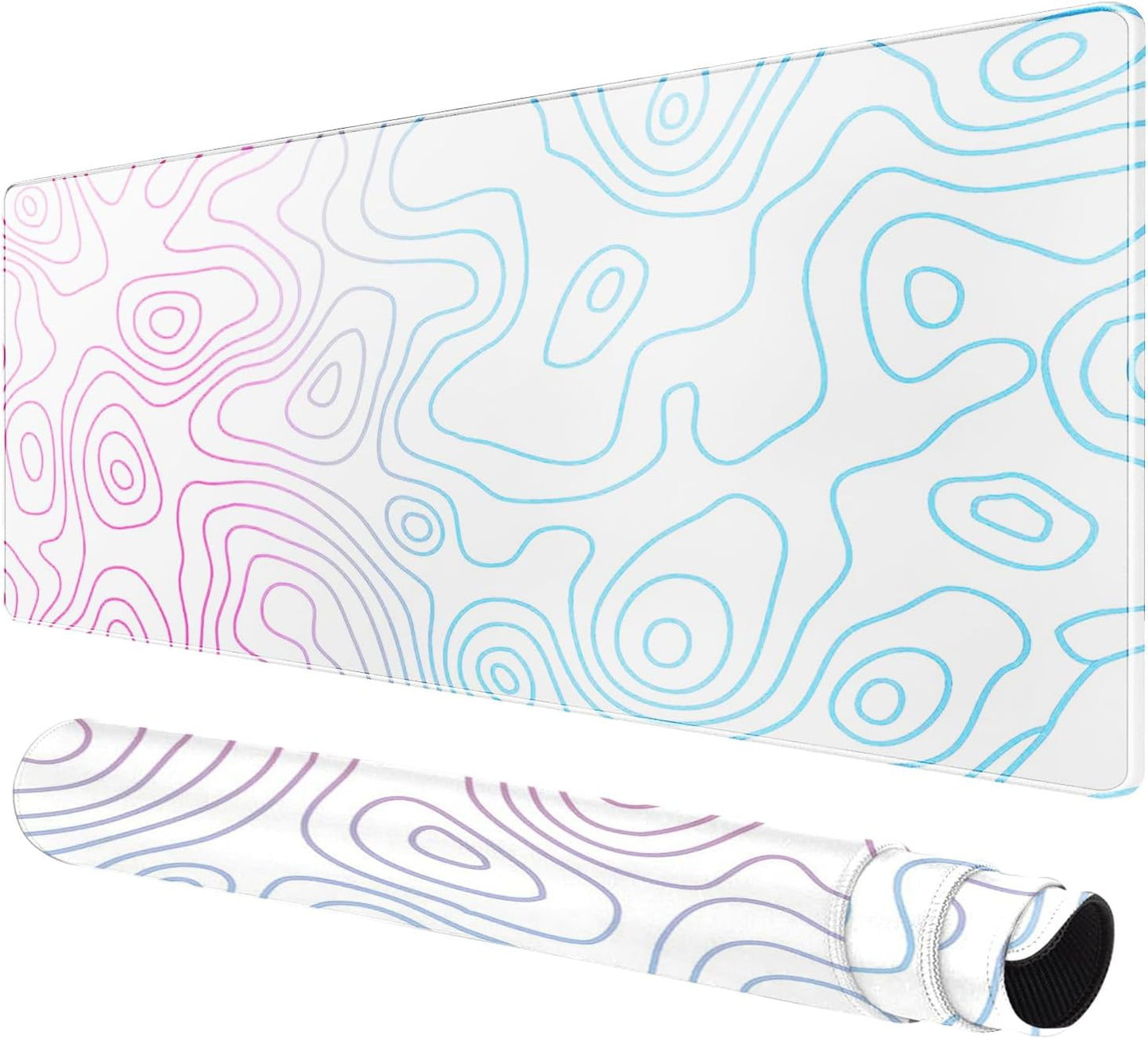 Large Mouse Pad for Desk - Gaming Mouse Pad with Non-Slip Base Stitched Edges, Desk Mat Desk Pad for Keyboard and Mouse