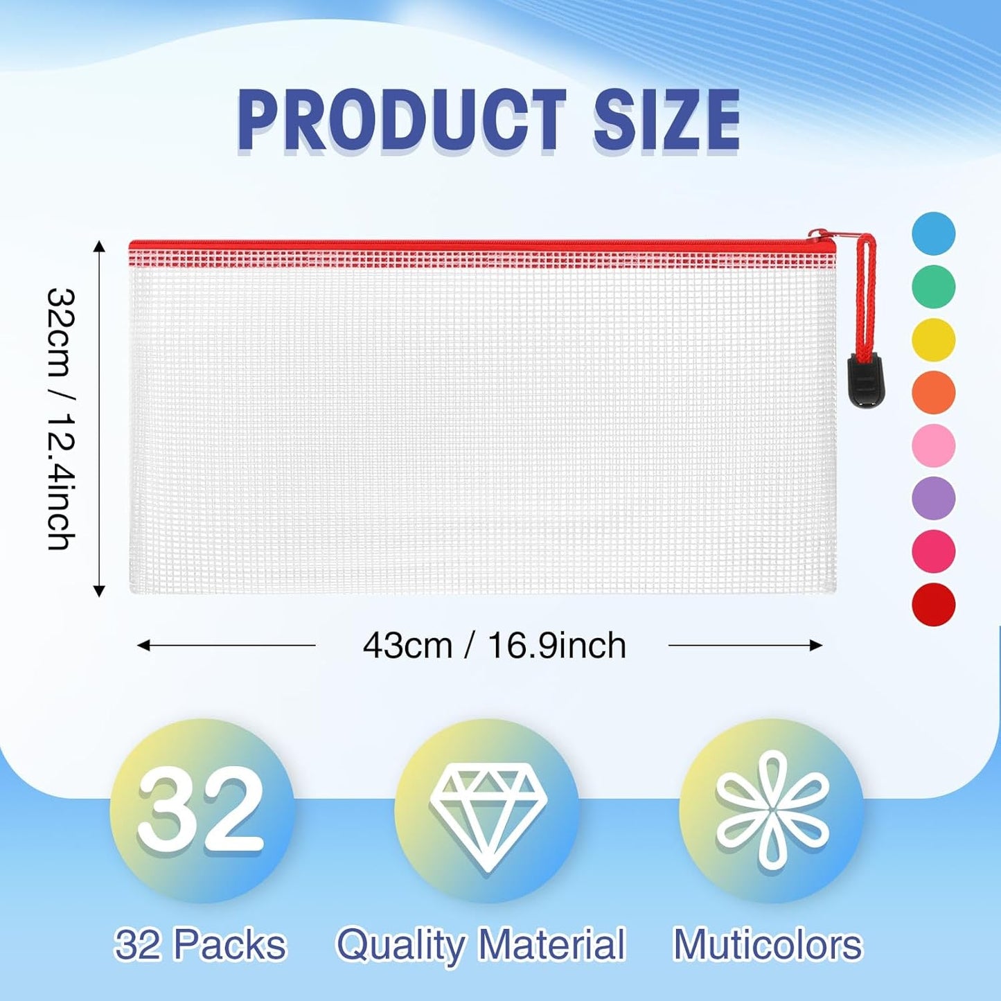 Jetec 32 Pcs Mesh Zipper Bags Toy Storage Bikini Organizer Bag Bolsas para Guardar Trajes De Baño Waterproof Zipper Reusable Pouch Puzzle Multipurpose for Storage Office(Stylish Color,9.5 x 4.5 Inch)