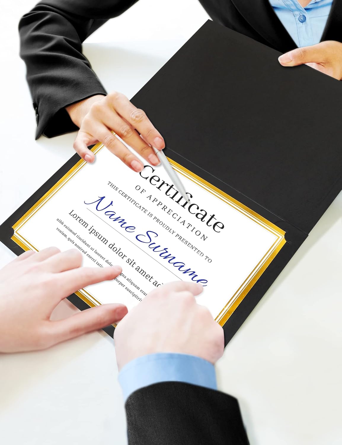 GNL Certificate Holders - 200 Packs Black Diploma Holders, Certificate Covers with Gold Foil Border, for Letter Size 8.5 x 11 Certificate Paper, Award, Graduation, Documents