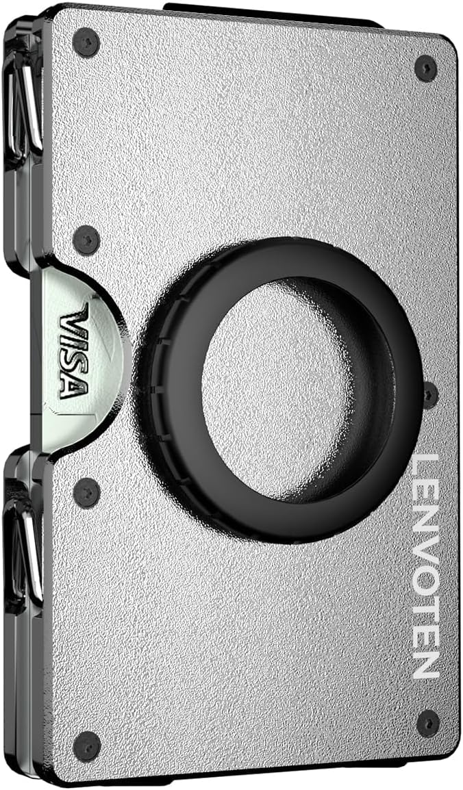 Minimalist Wallet for Men, Metal Wallet with Money Clip, Slim Compact Wallet, RFID Blocking Card Holder, Metal Aluminum Credit Card Holder, Holds up to 20 Cards