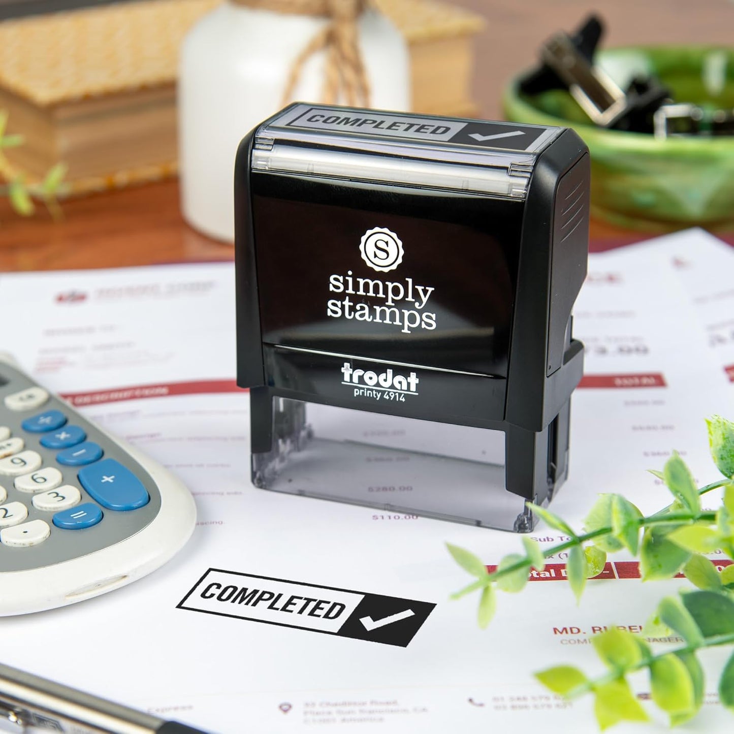 Completed Office Stamp | 4 Different Sizes | 20 Designs | Multiple Color Options | Perfect for Quick Validation of Office Documents (Completed, Xtra Large)