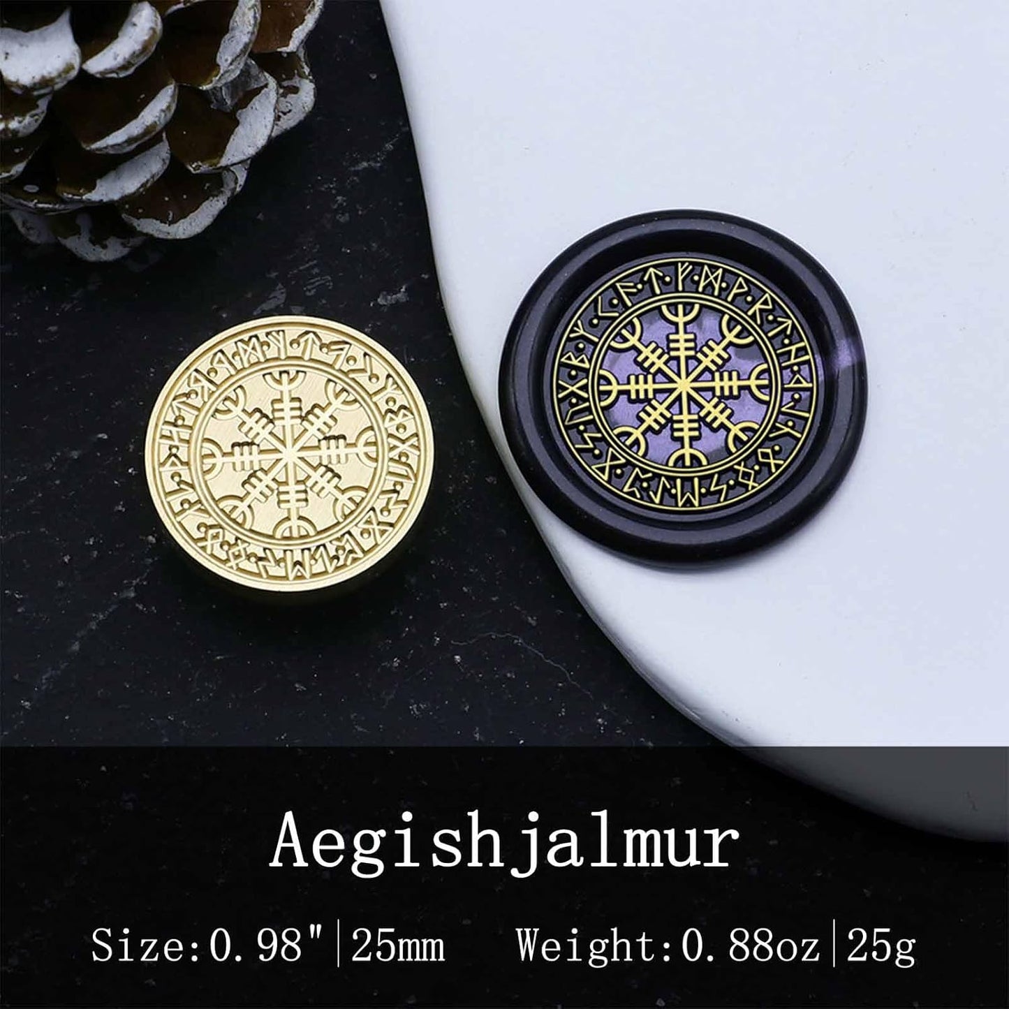 Helm of Awe Wax Seal - Vintage Norse Mythology Magic Sealing Wax Stamp, Wiccan Ceremony Protector Stamp for Envelopes Letters Handicraft DIY and Creative Gifts