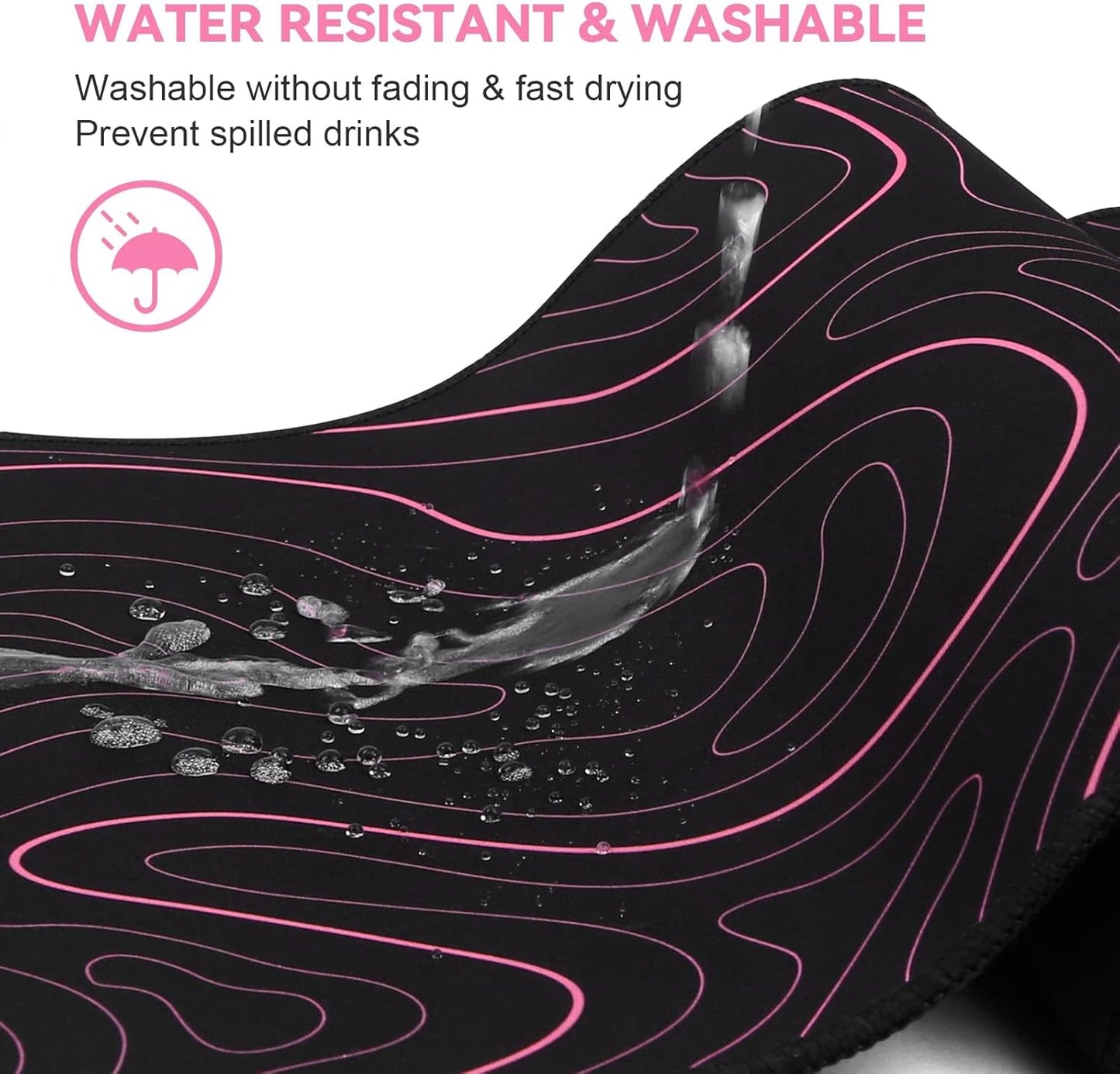 Large Mouse Pad for Desk - Gaming Mouse Pad with Non-Slip Base Stitched Edges, Desk Mat Desk Pad for Keyboard and Mouse