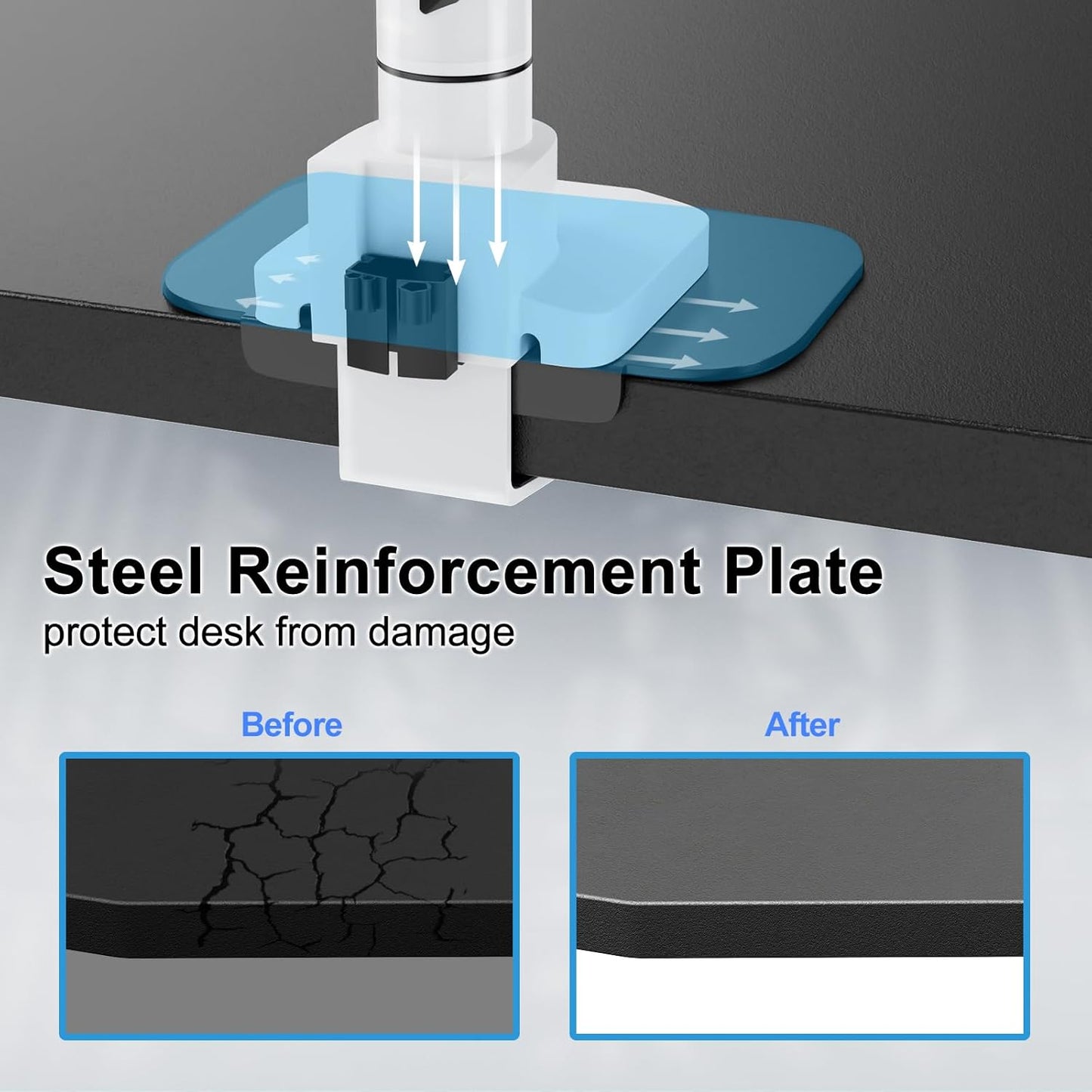 17-57 inch Ultrawide Monitor Arm - PUTORSEN, up to 59.4 lbs, Heavy Duty Monitor Arm for Flat/Curved Display and TV with VESA 75 * 75-200 * 200, with Steel Reinforcement Plate, White