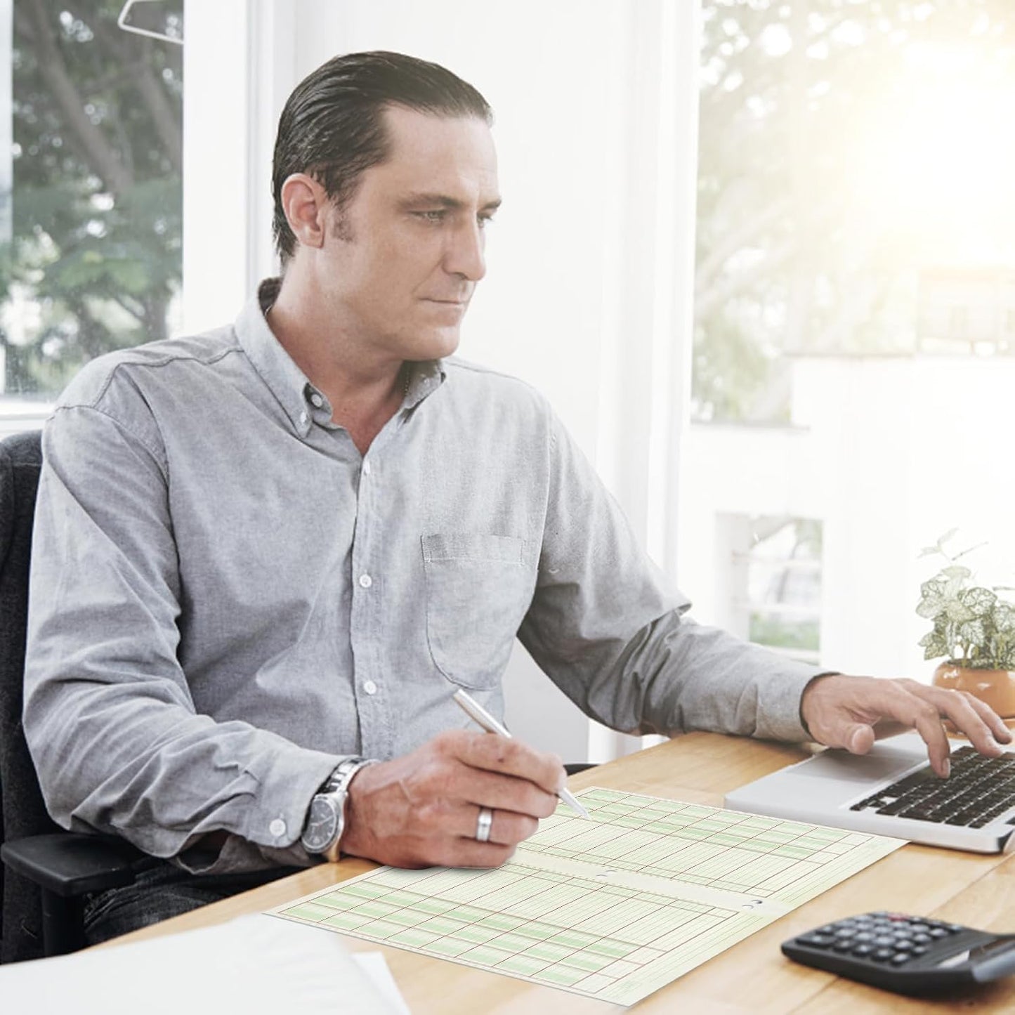 6 Pack 312 Sheets Analysis Pad Columnar Books 3 Hole Ledger Paper Pad 8.5 x 11 inch Columnar Pad Accounting Ledger Book for Business, 52 Sheets/Pack, Single Page Format, Green Red (3 Columnar)