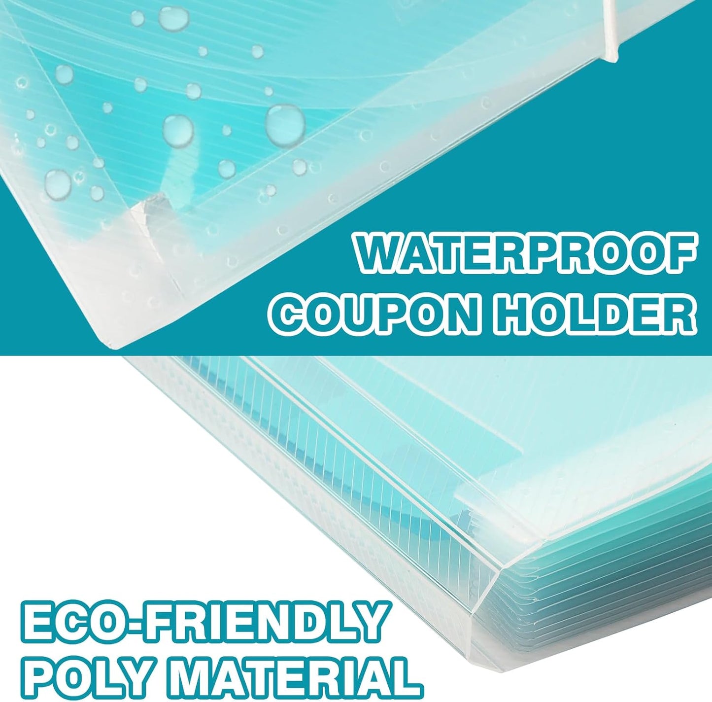 H4D Check Size 13 Pocket Expanding File Folder, Accordion File Organizer Wallet Case for Coupon Receipt Storage, 10 x 5.5 inches, Teal