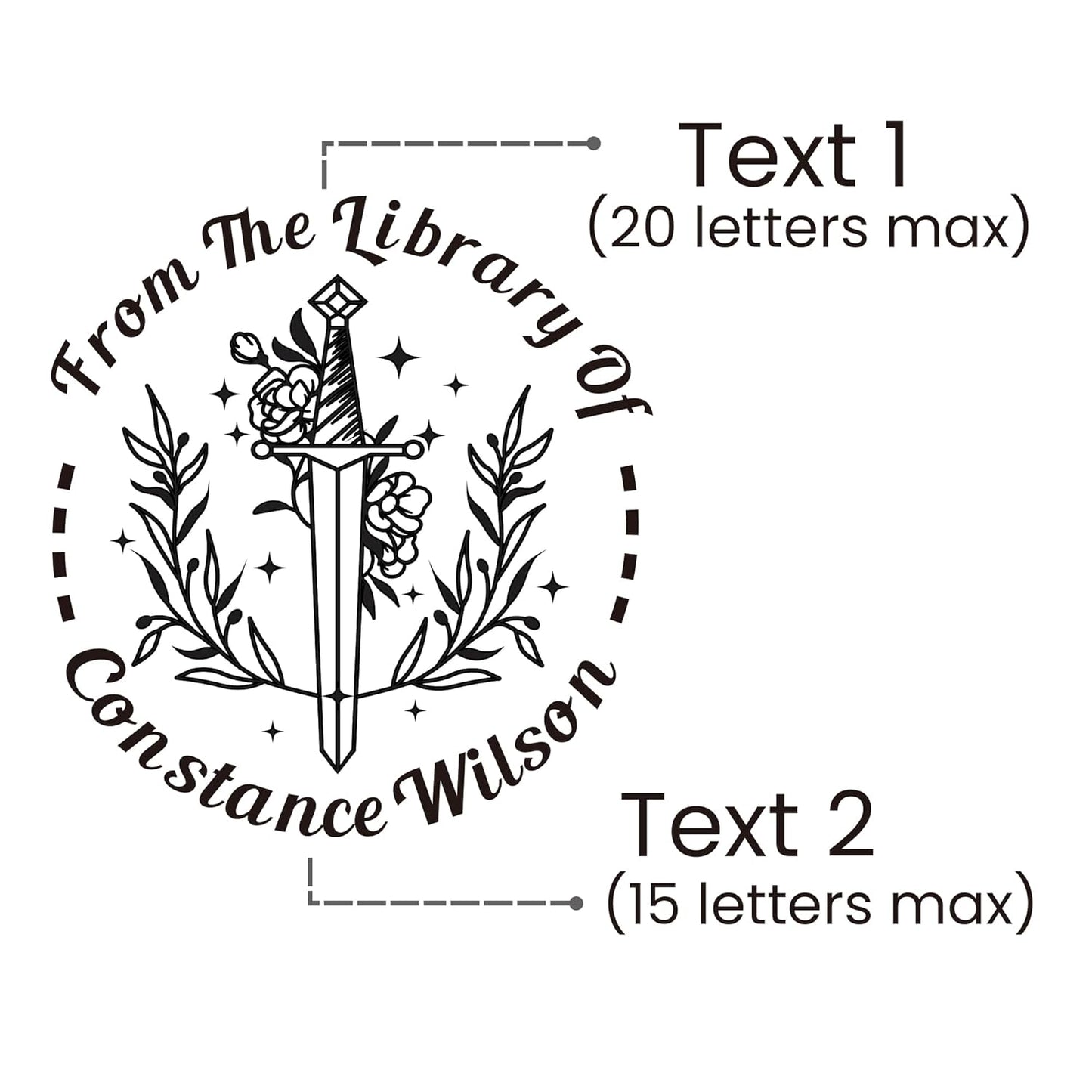 Book Embosser Custom Embosser Stamp with Your Name or Design Personalized Library Embosser Stamp Customized Books Business Cards Paper Documents Notebooks etc. (08)