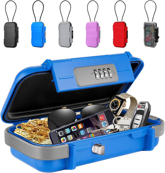 BKNOOU Portable Safe with Removable Chain, Anti-Theft Beach Safe Box, Waterproof Combination Lock Box for Travel, Dorm, Beach, Hotel, Car, Home, Office