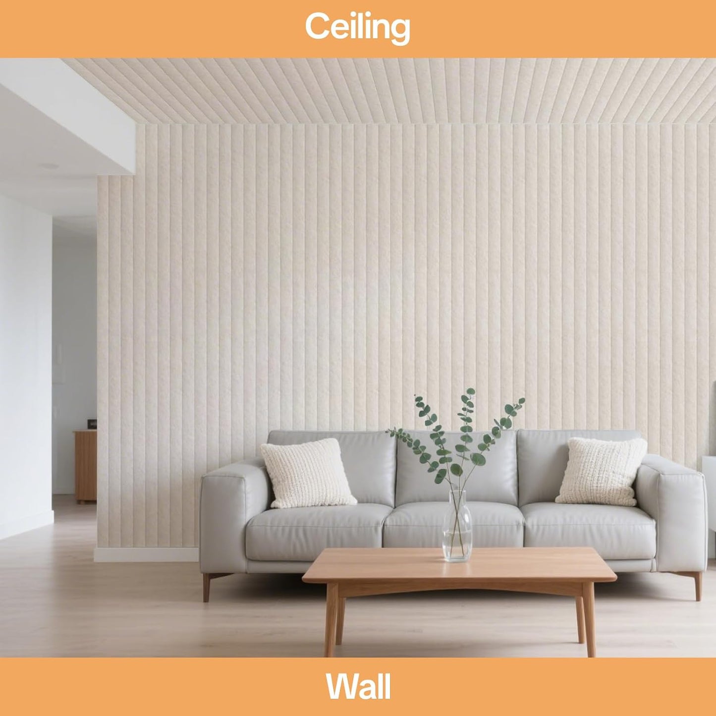 6 Pack Acoustic Panels 3D Wave Sound Proof Foam for Walls, 47.2"x11.8" Self-Adhesive Sound Absorbing Panels for Noise Reduction in Home Office & Studio, Decorative Wall Tiles (Camel)