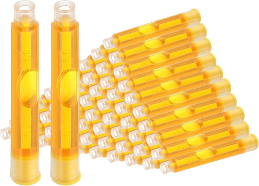 PATIKIL 60Pcs Fountain Pen Ink Cartridges, 3.4mm Bore Diameter Pen Ink Refill Standard International Refill Cartridges for Writing Business, Yellow