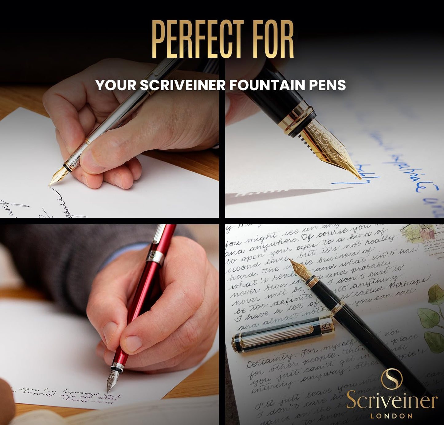 Scriveiner Fountain Pen Ink Cartridges - Blue - 20 Standard International Ink Cartridges, Made in UK, The Best Cartridge for Your Scriveiner Pen, Refill Size Fits A Wide Range of Fountain Pens