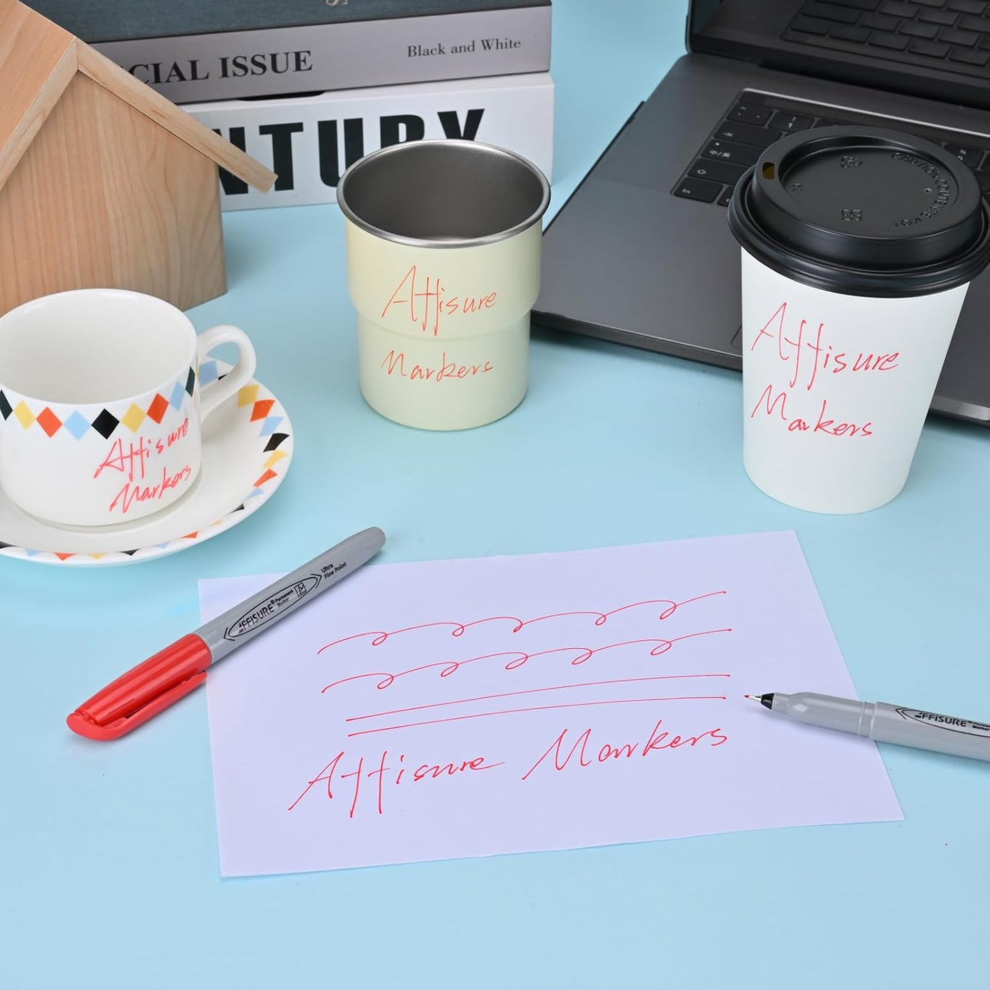 Red Ultra Fine Point Permanent Marker, 20 Pack, 0.4 mm, Precision Fine Tip for Detailed Writing, Art, Crafts & Labeling on Paper, Plastic, Glass, Metal, Waterproof, Fade-Resistant Ink