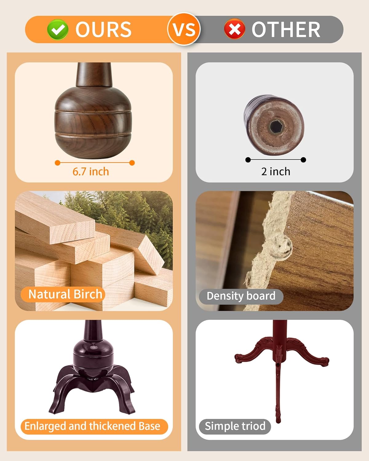 EZIVIEZ Wooden Coat Rack Stand, Solid Wood Freestanding Coat Rack with 11 Hooks, Creative Design Tree Branch-look Coat Racks, Heavy Duty Standing Coat Hanger Jacket Tree Stand for Office, Entryway