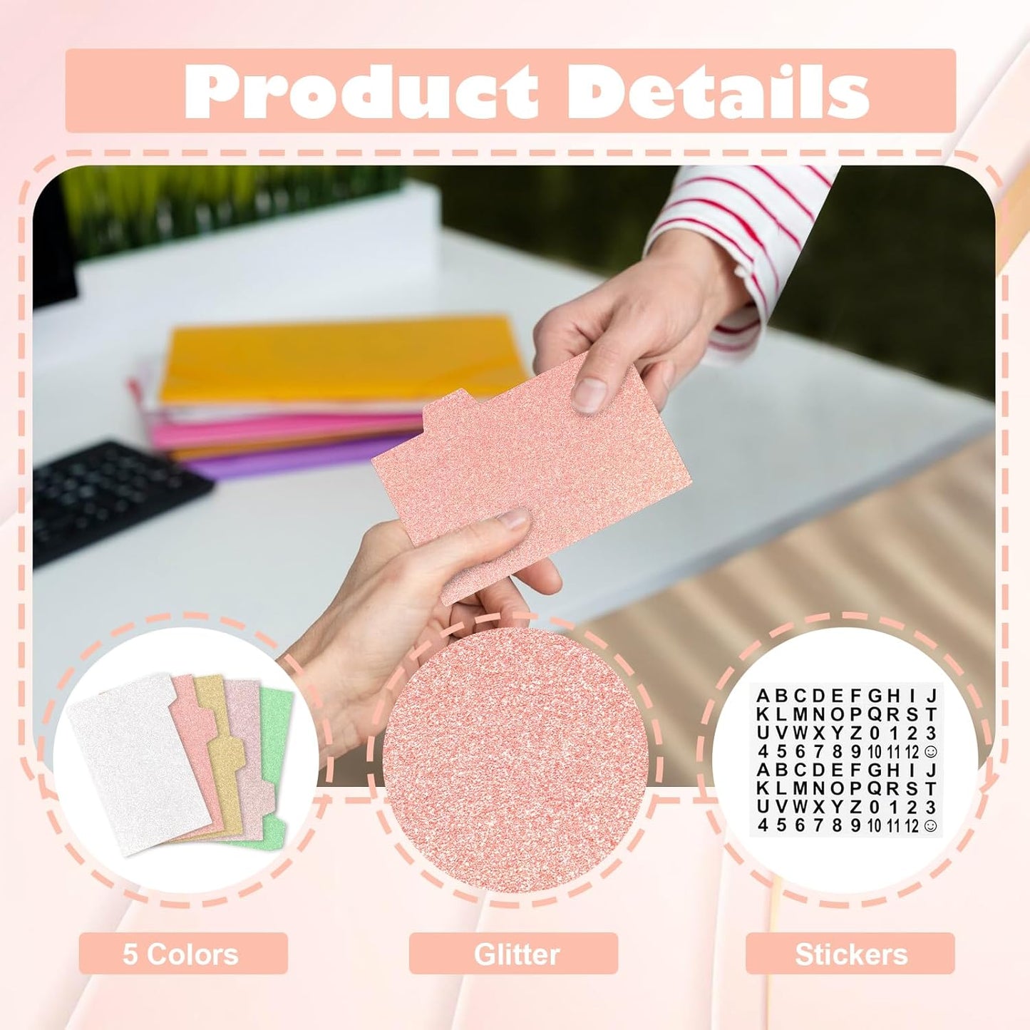Index Card Dividers 3×5 Index Cards Guide Dividers with Alphabet Stickers Tab Dividers Recipe Guides Colorful Blank Flash Cards Study Cards for Recipe cards School Learning Office (50)