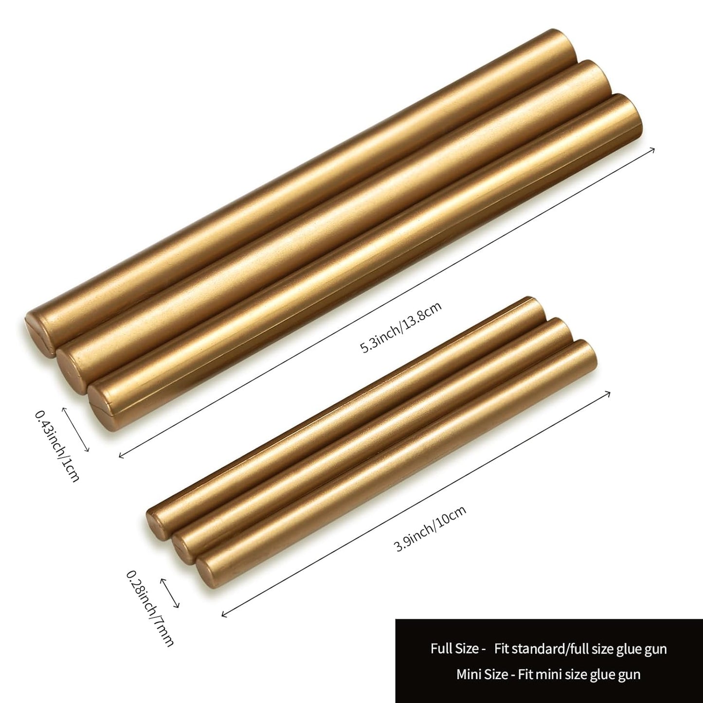 UNIQOOO Mini Glue Gun Sealing Wax Sticks for Wax Seal Stamp - Metallic Antique Gold, Great for Wedding Invitations, Christmas Cards, Snail Mails, Wine Packages, Christmas Gift Ideas, Pack of 16