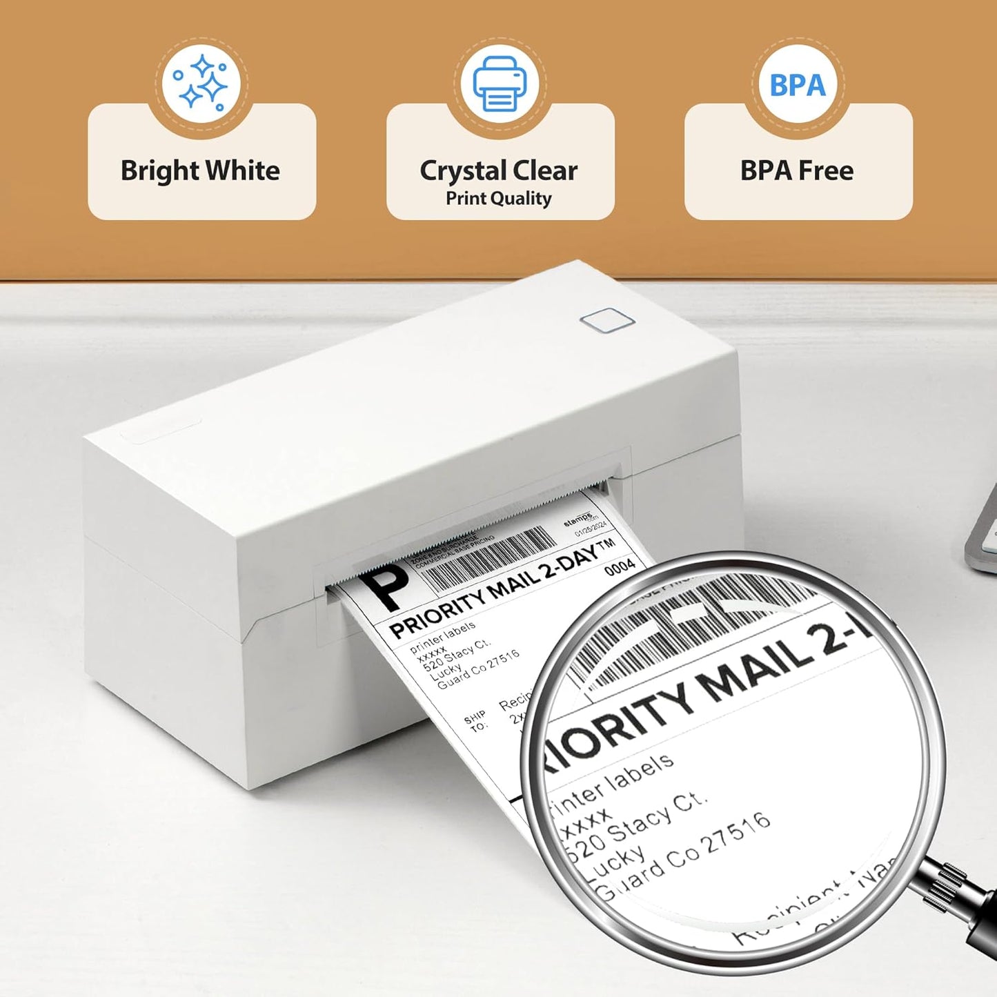 Fanfold 4" x 6" Direct Thermal Labels 4000 Thermal Printer Paper 8 Stacks Shipping Labels