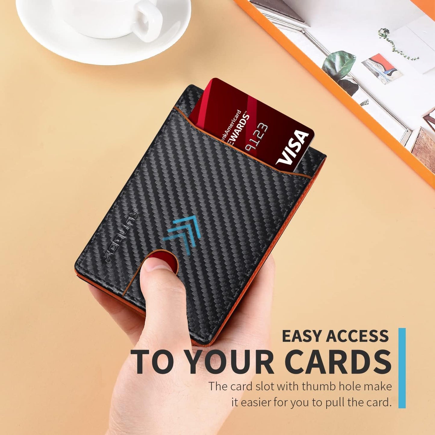 RUNBOX Novelty Wallet for Men Slim 11 Credit Card Holder Slots Leather RFID Blocking Small Thin Men's Wallet Bifold Minimalist Front Pocket Large Capacity Gift Box