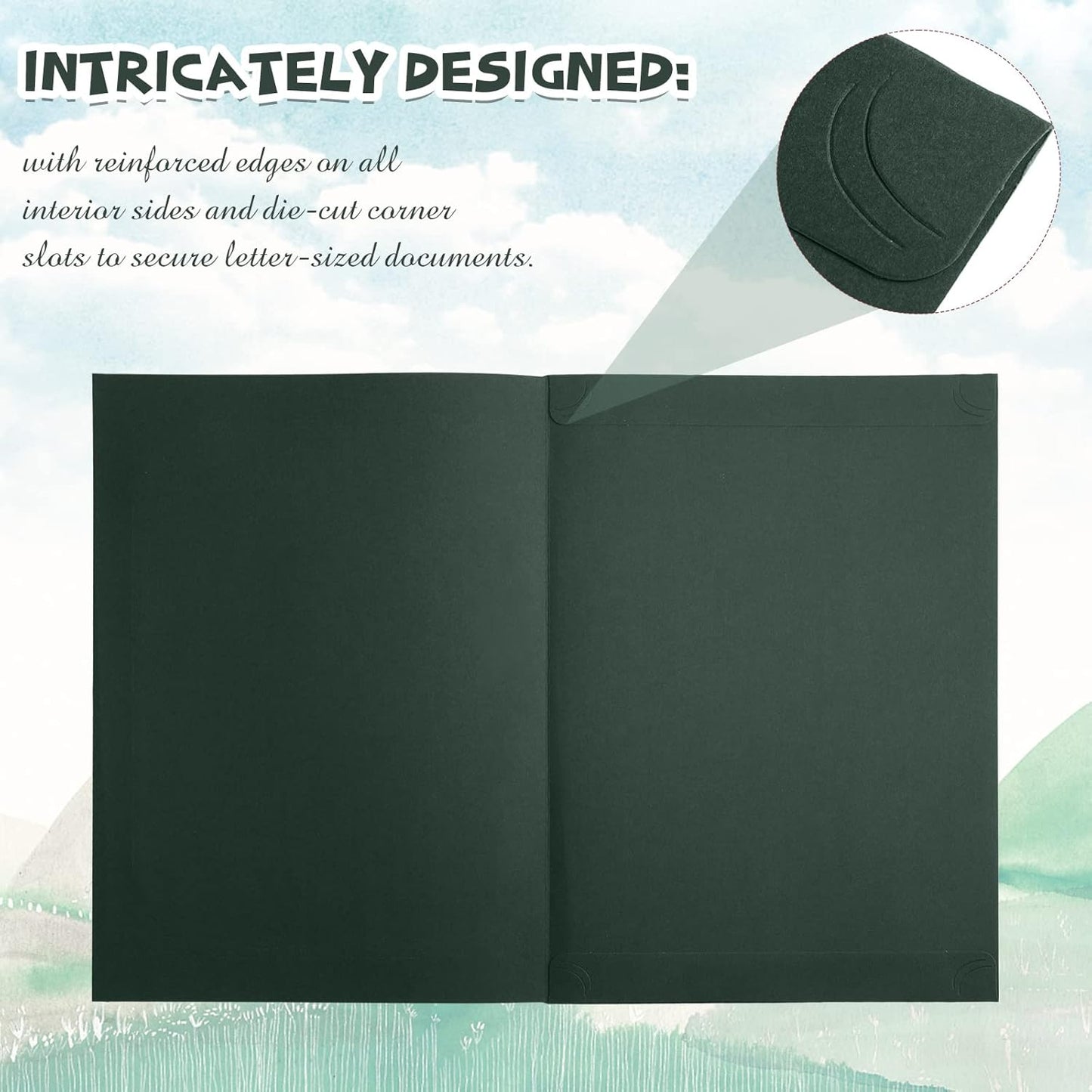 Fainne 80 Pieces Certificate Holders Diploma Holders Document Holder Certificate Covers Certificate Folders with Gold Foil Border for Letter Size 8.5 x 11 Inches Diploma Documents Awards (Green)