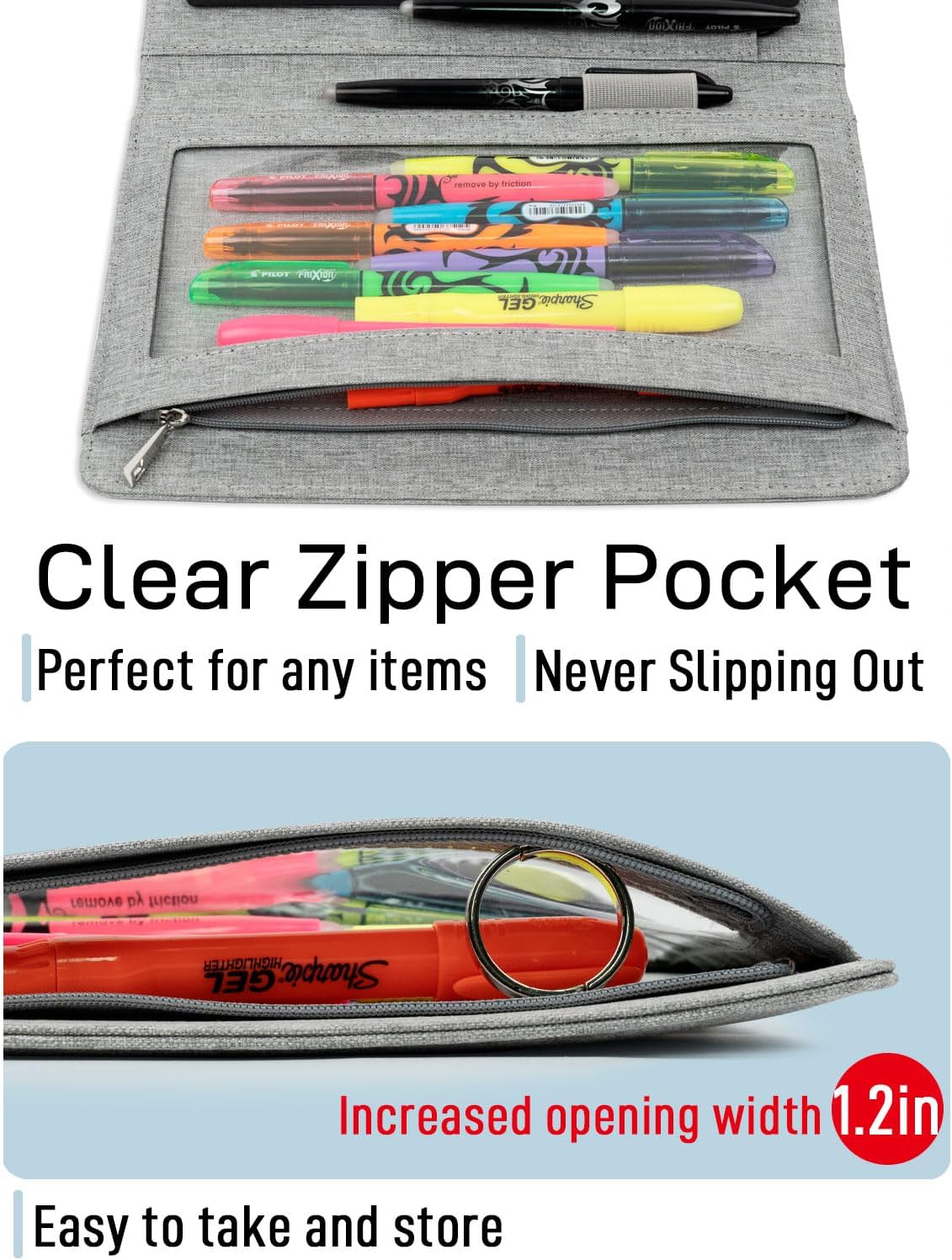 Sturdy Planner Cover for Rocketbook Smart Notebook - Water-Resistant Fabric Padfolio, Business Padfolio with Zipper Pen Pocket, Fits Executive Size A5, Rocketbook Accessories (Gray)