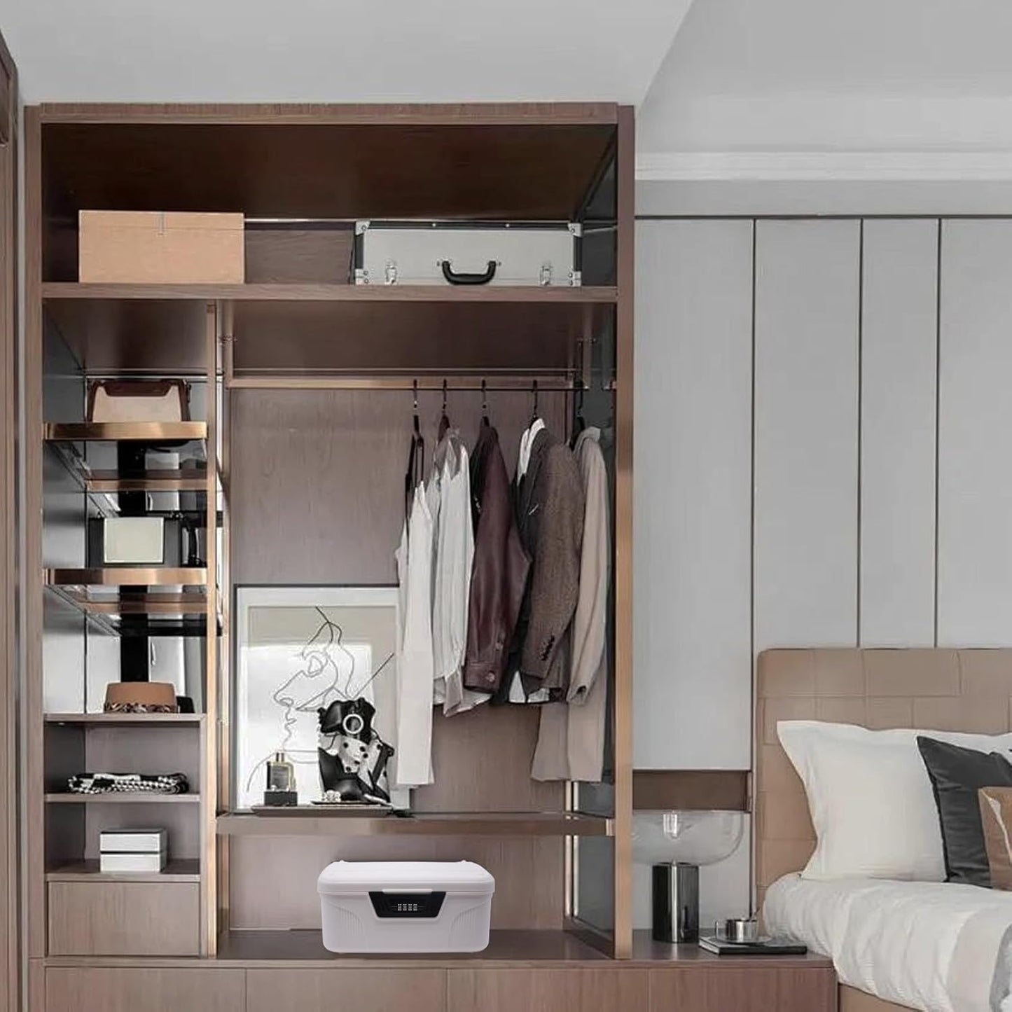 Storage Bin - 2.3 Gallon Locking Container with 4-Digit Combination Lock, Stackable Plastic Organizer Box for Usable As Item Organizer Or Office File Storage/Garage/Camping(White)